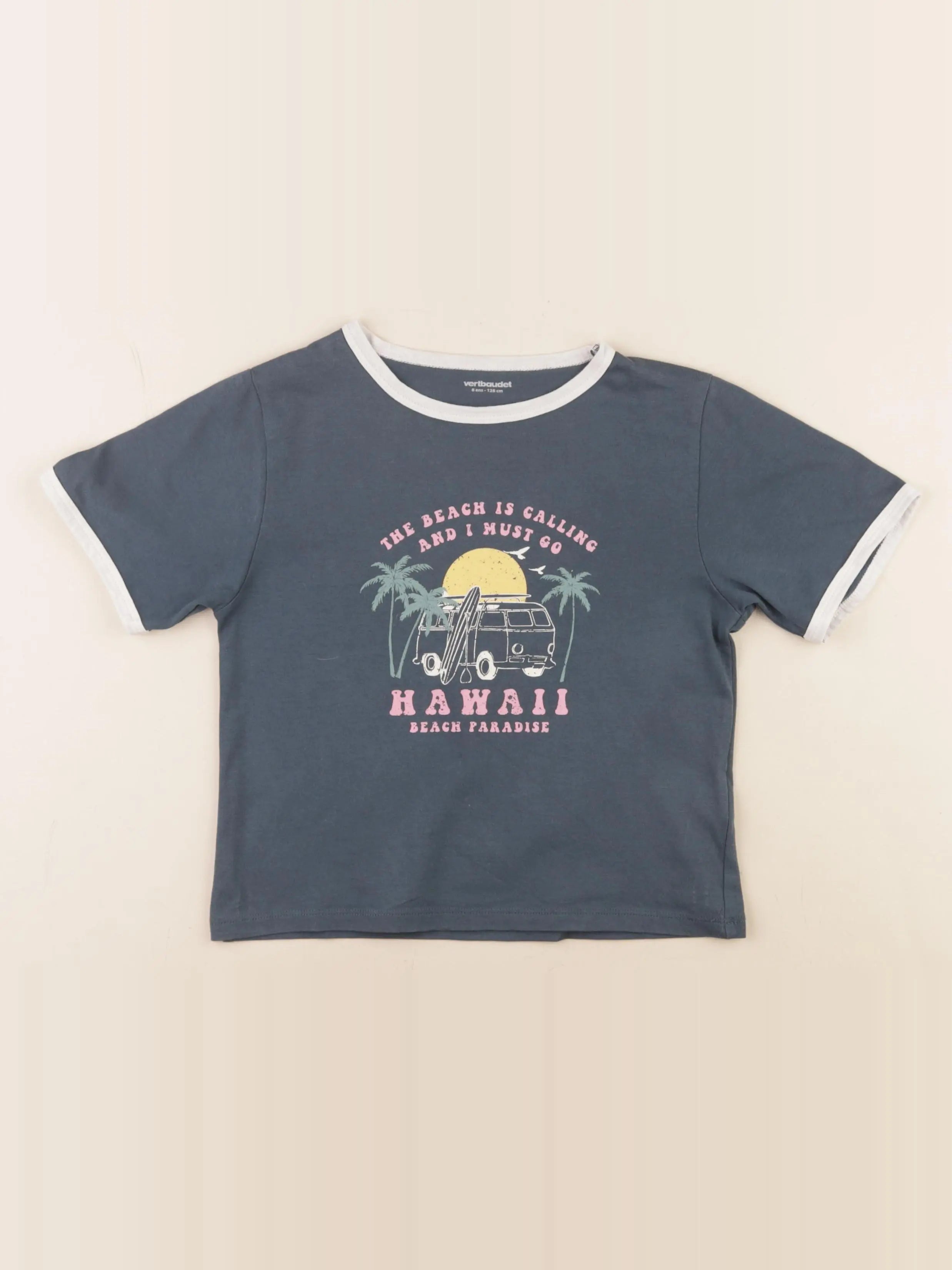 Vertbaudet - tee-shirt bleu - 8 ans