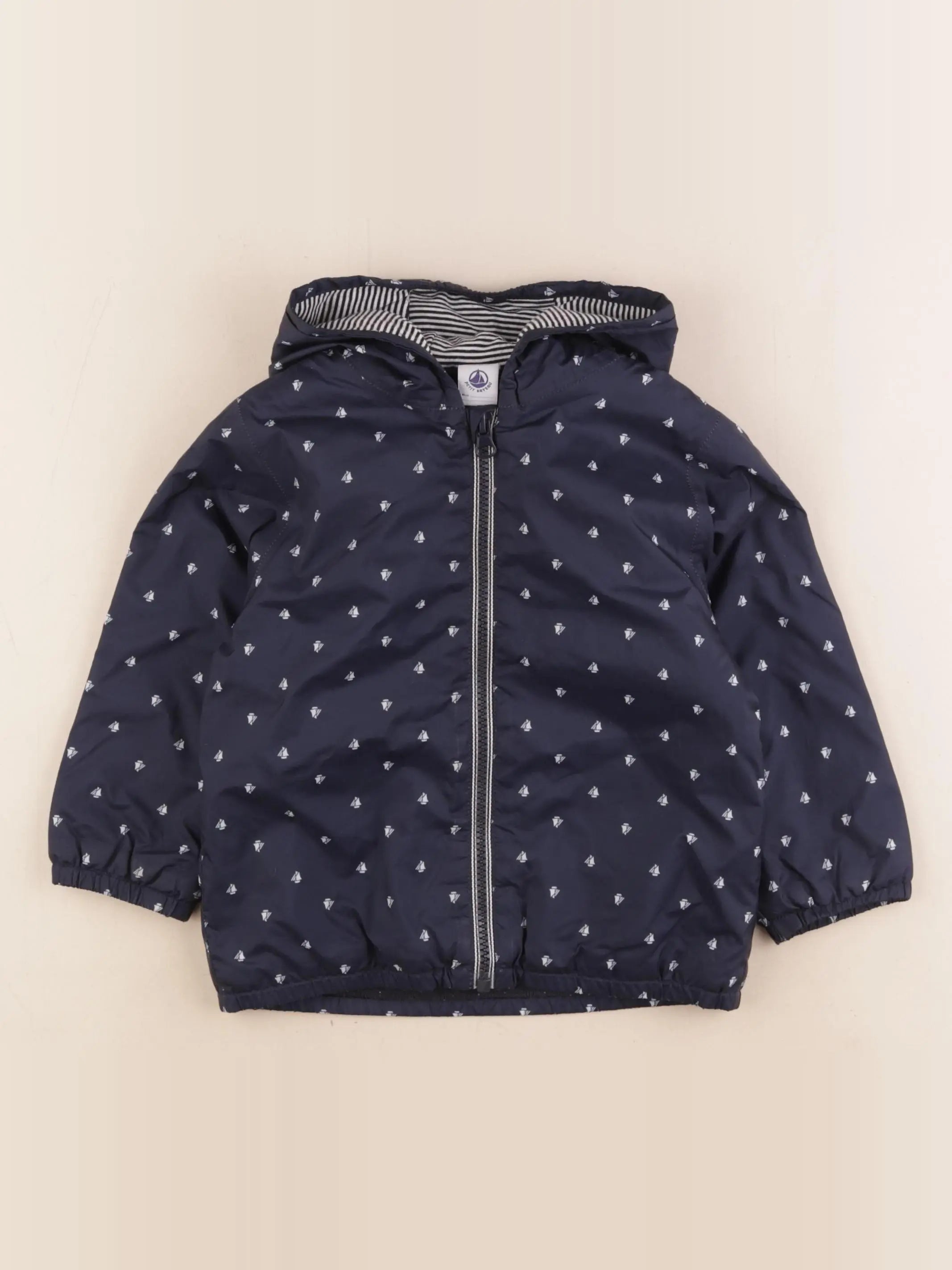Petit Bateau - imperméable bleu - 2 ans