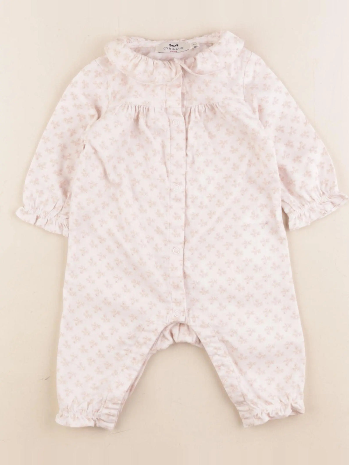 Cyrillus - pyjama coton blanc, rose - 3 mois
