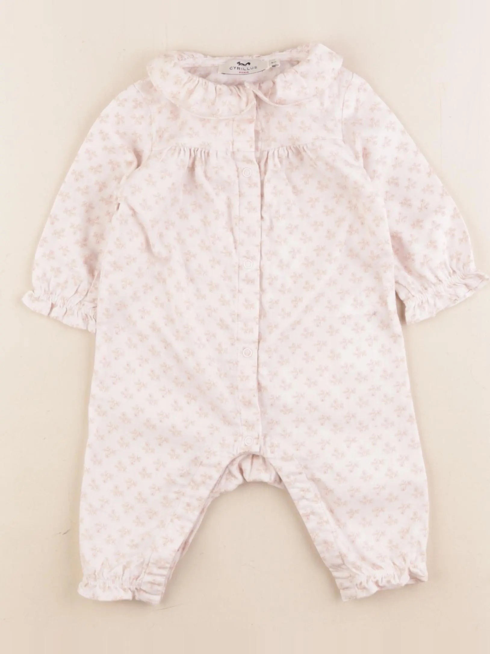 Cyrillus - pyjama coton blanc, rose - 3 mois