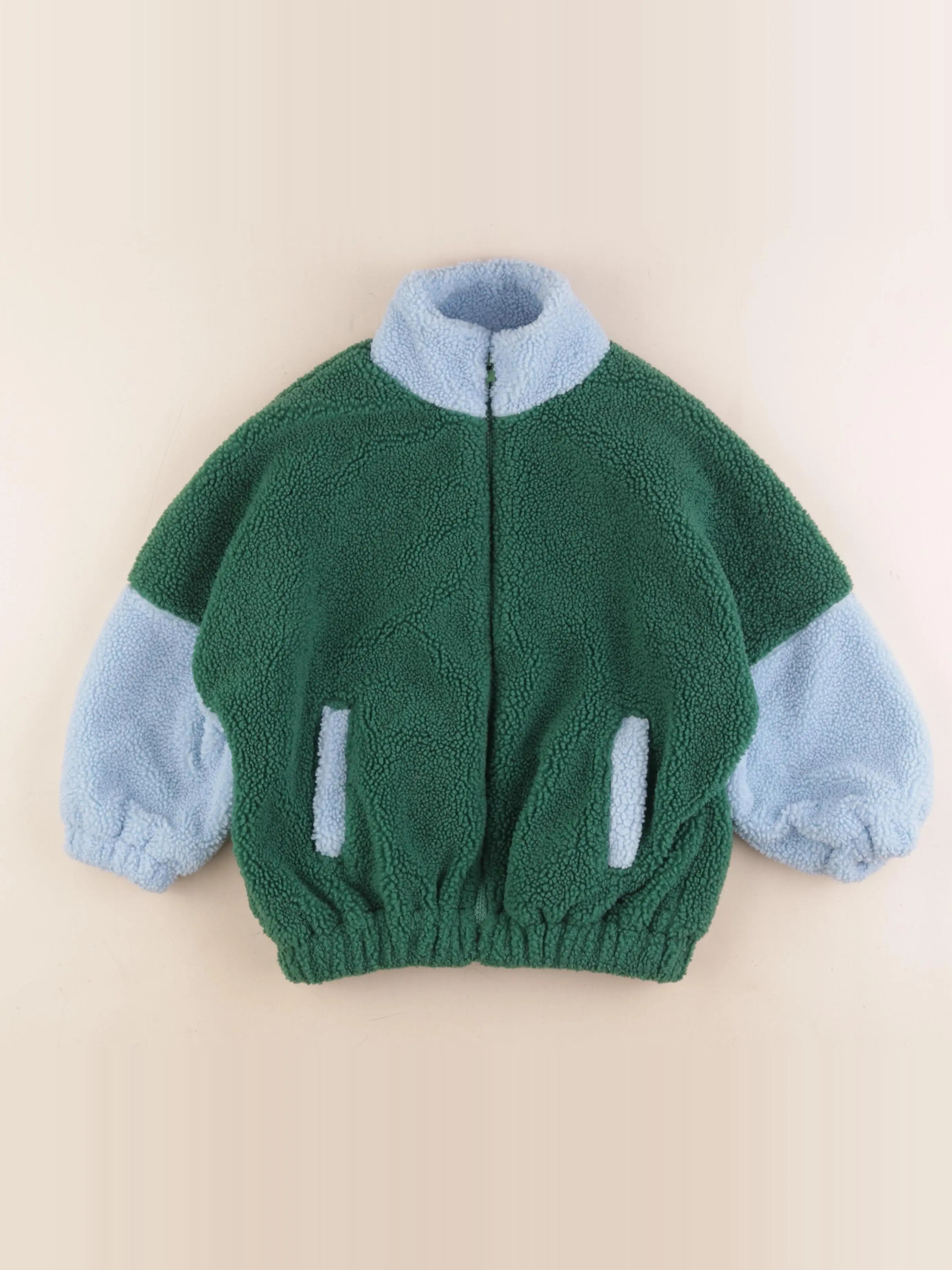 Gamin gamine - veste bleu, vert - 4 ans
