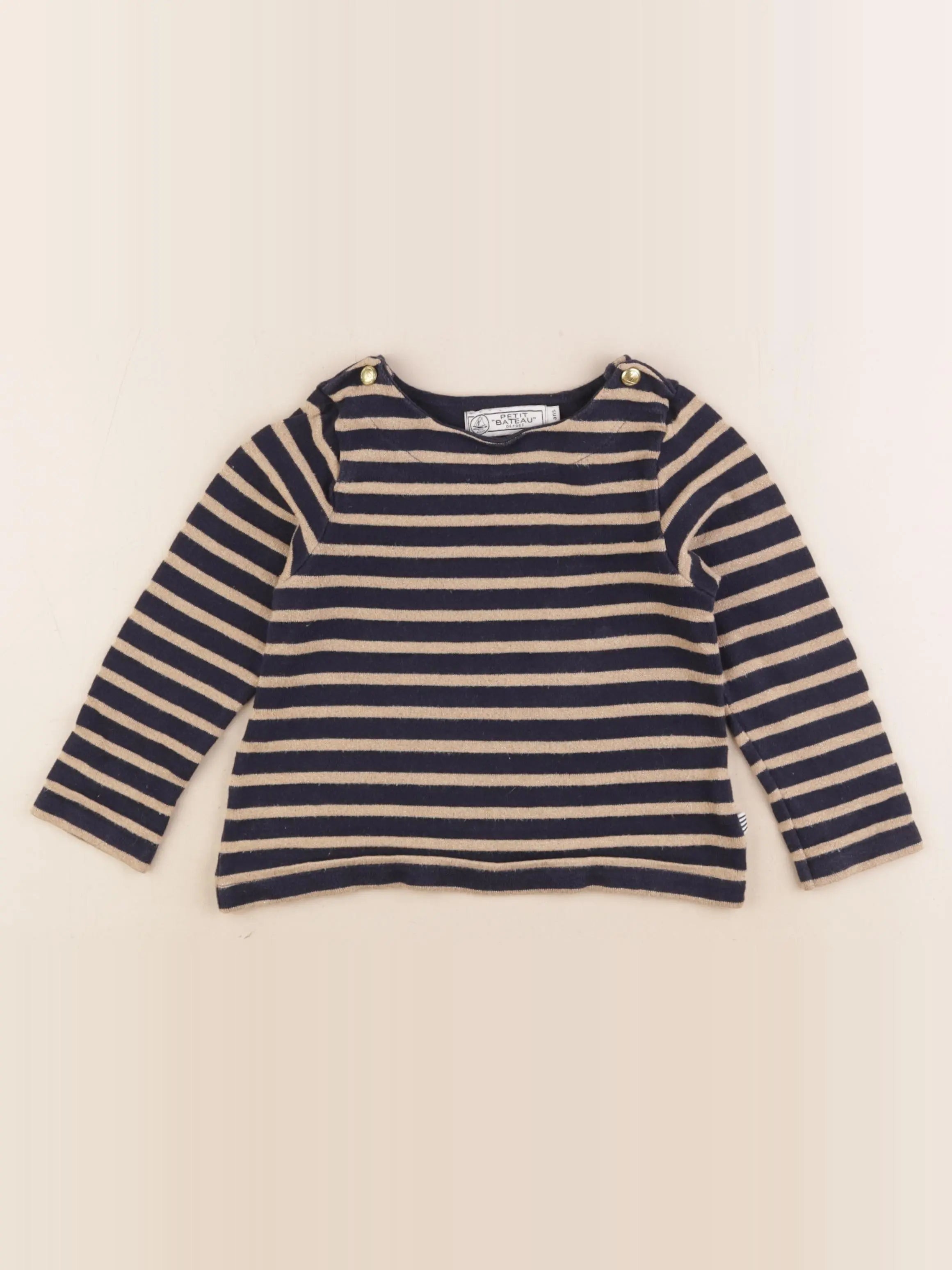 Petit Bateau - tee-shirt bleu, or - 4 ans
