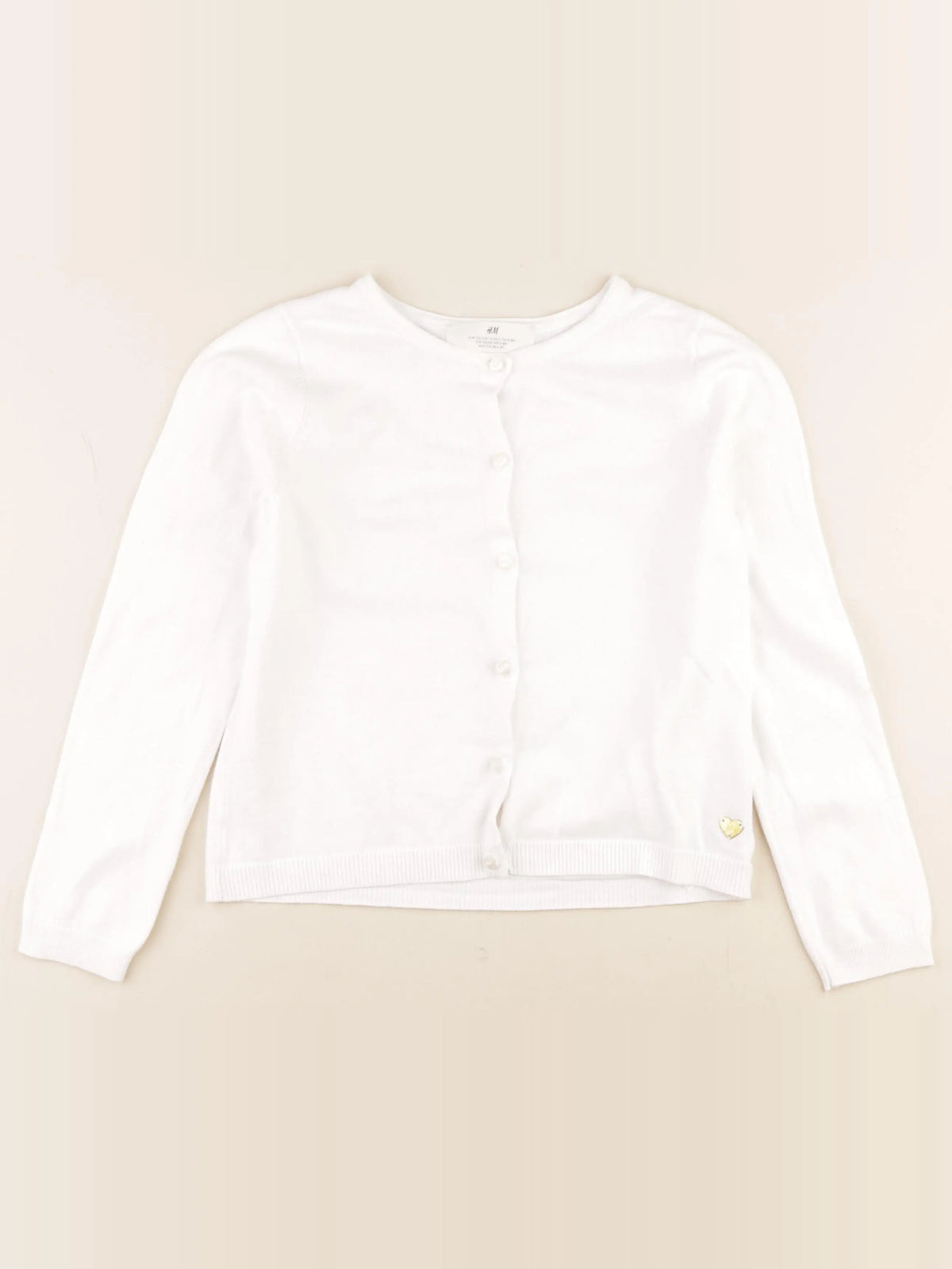 H&M - gilet blanc - 6/8 ans
