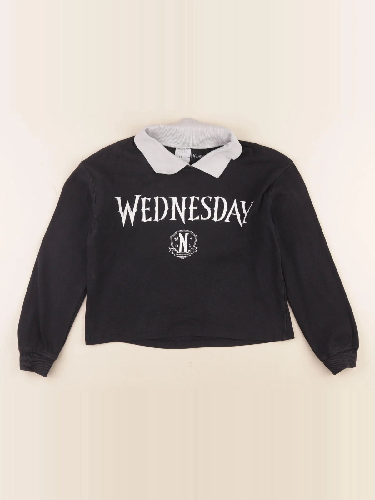 Zara - sweat noir, blanc - 8/9 ans