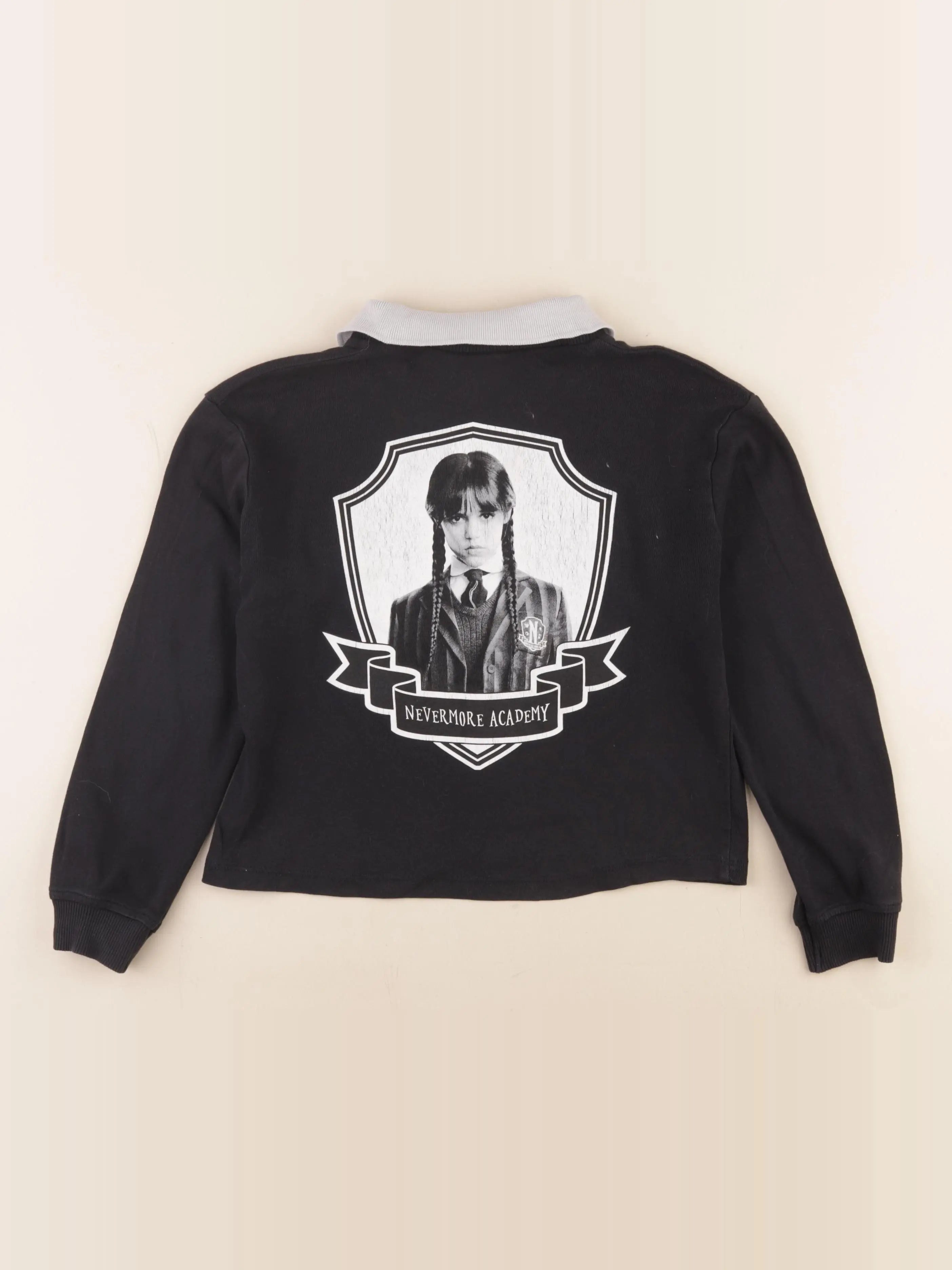 Zara - sweat noir, blanc - 8/9 ans
