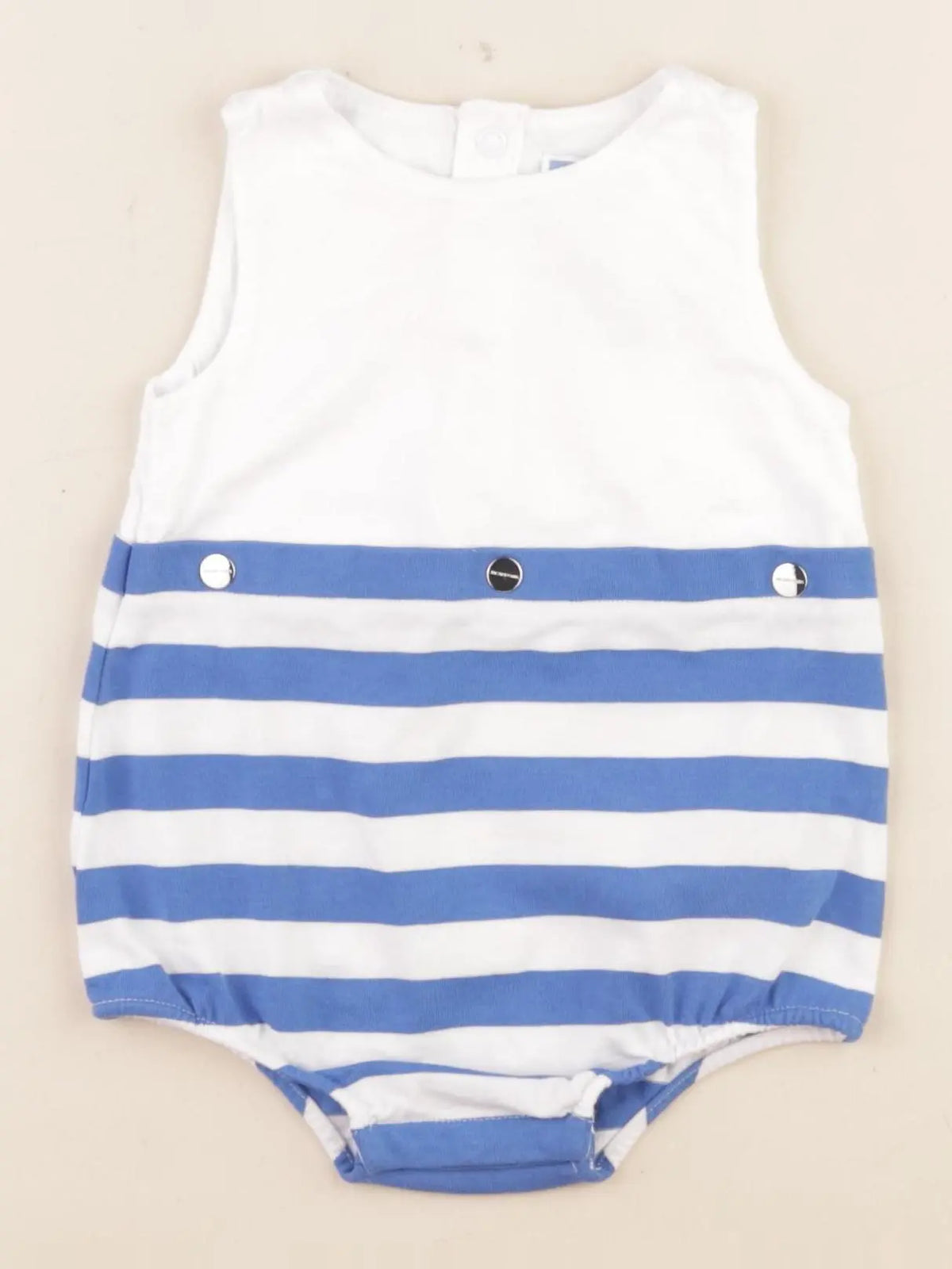 Jacadi - combinaison bleu, blanc - 6 mois