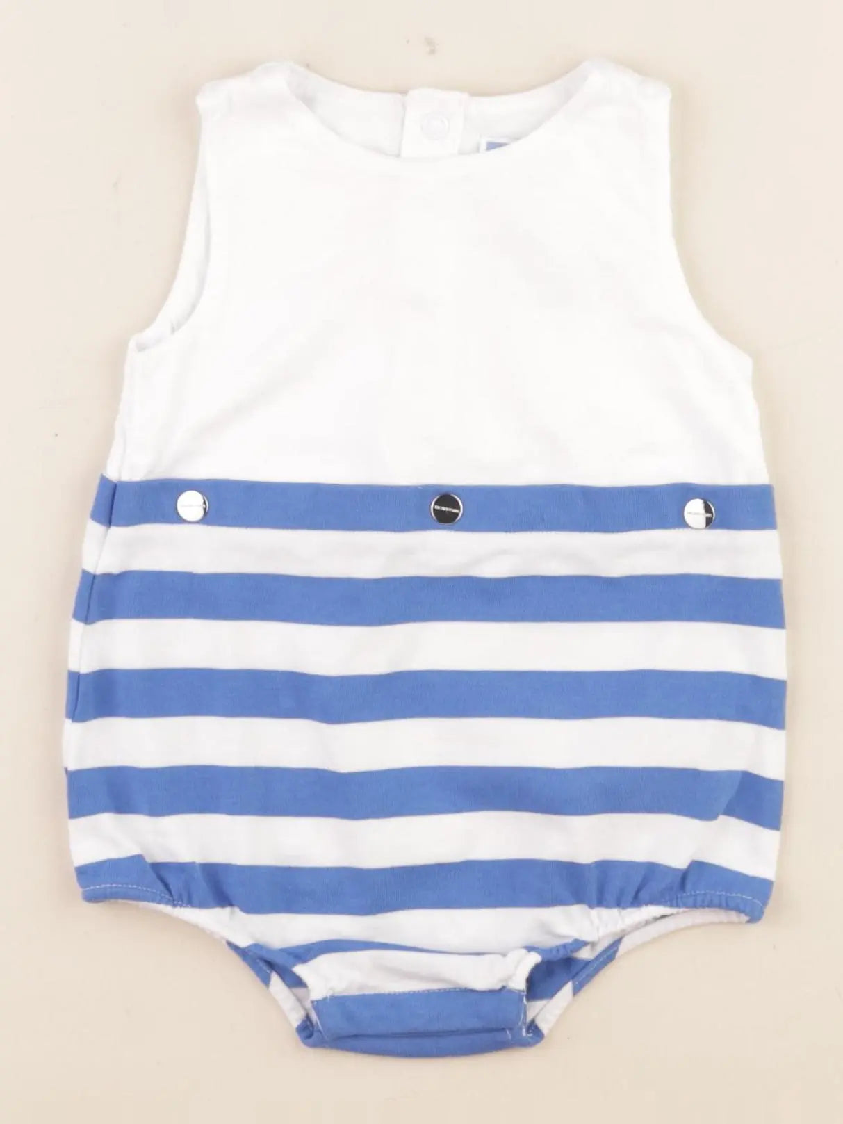 Jacadi - combinaison bleu, blanc - 6 mois