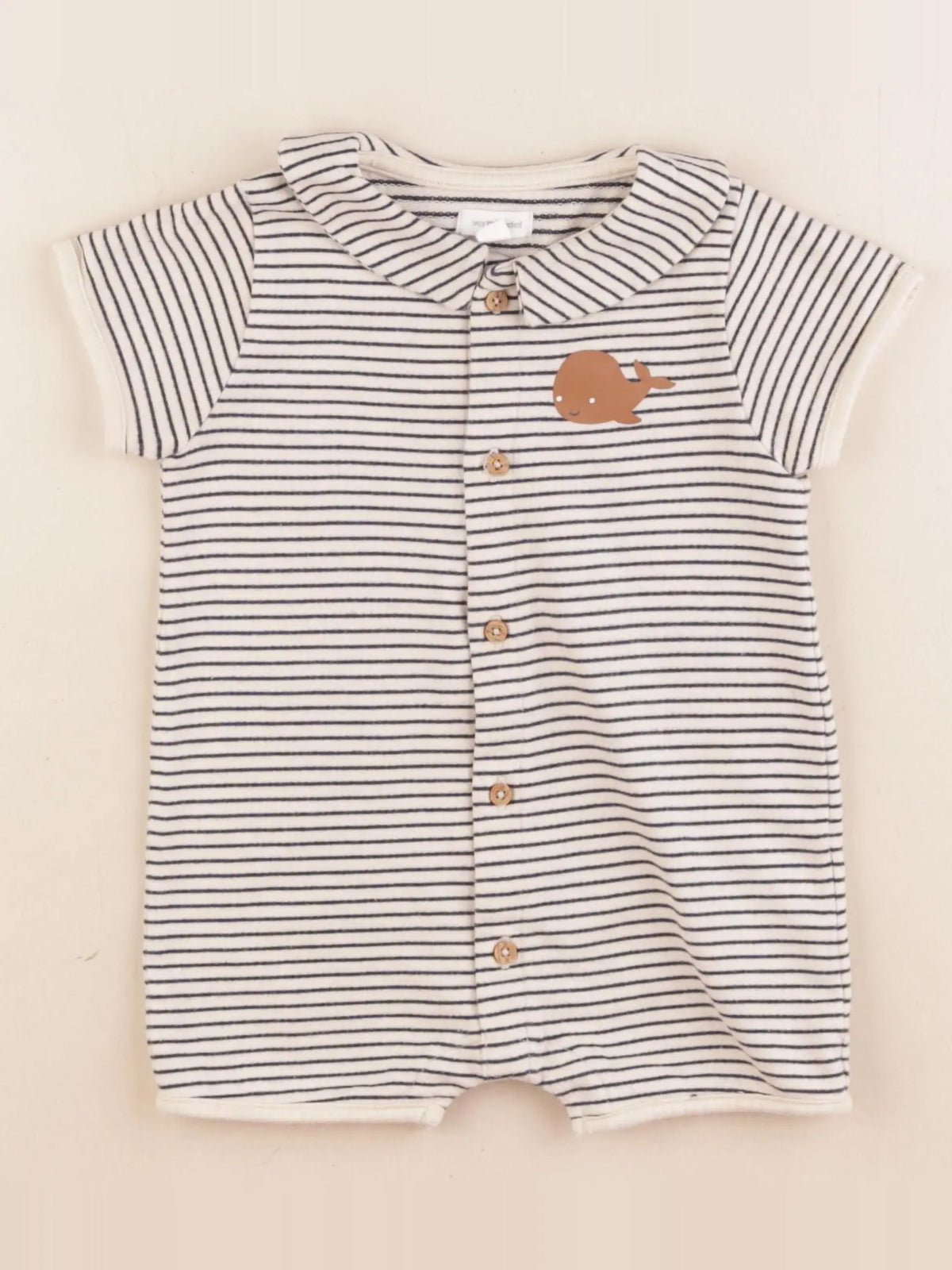 Vertbaudet - combinaison beige, bleu - 18 mois