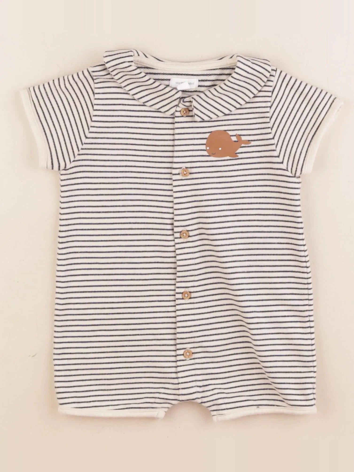 Vertbaudet - combinaison beige, bleu - 18 mois