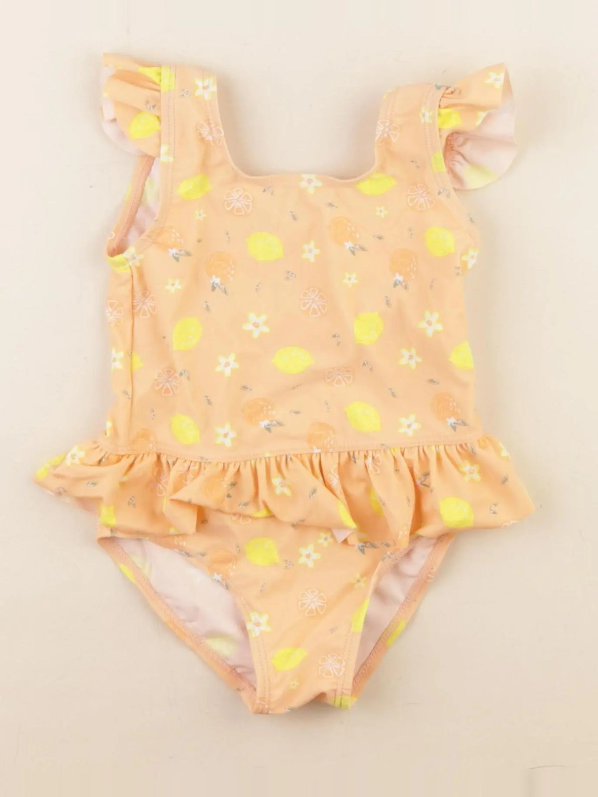 Vertbaudet - maillot de bain jaune, orange - 18 mois