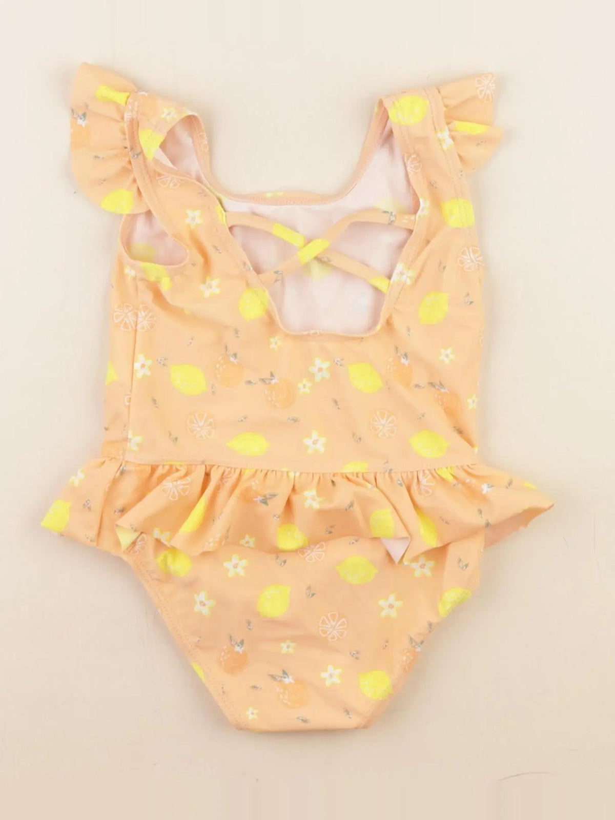 Vertbaudet - maillot de bain jaune, orange - 18 mois