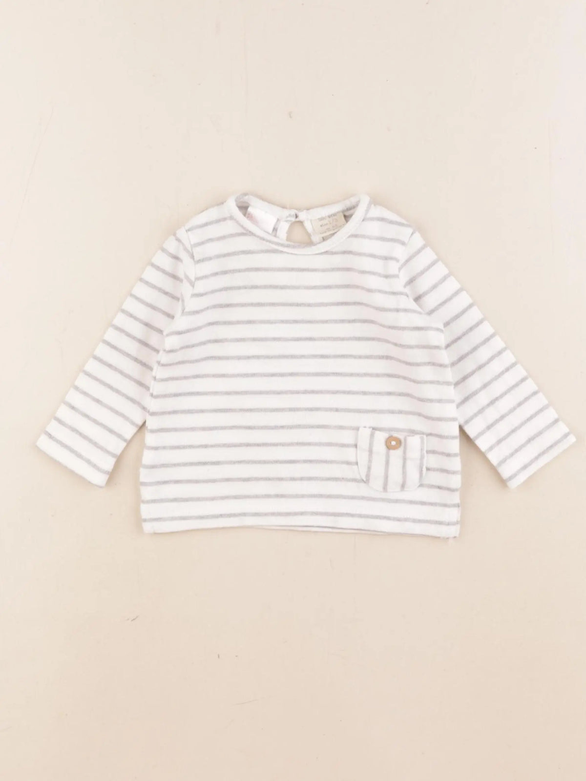 Zara - tee-shirt gris - 1/3 mois