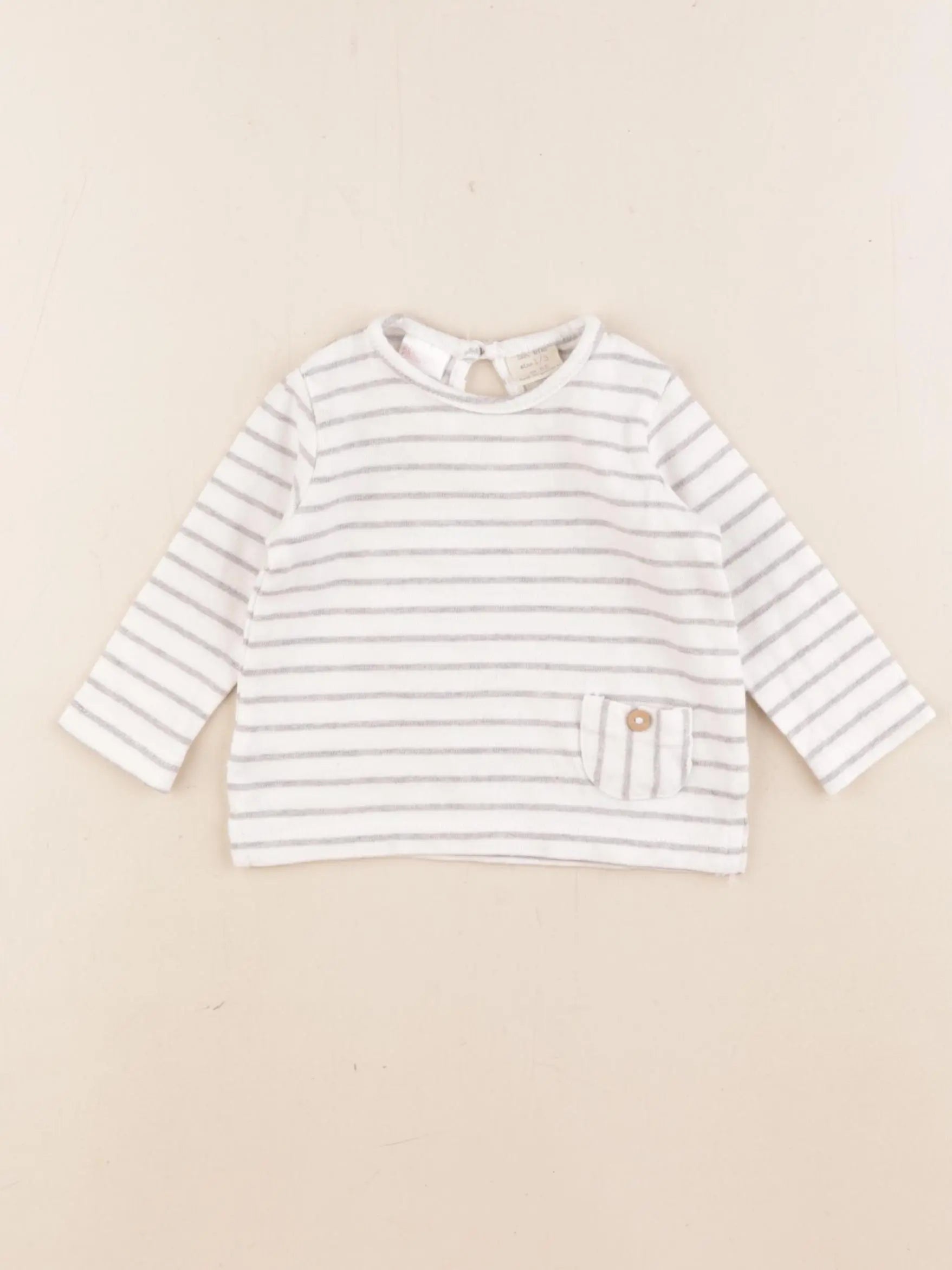 Zara - tee-shirt gris - 1/3 mois