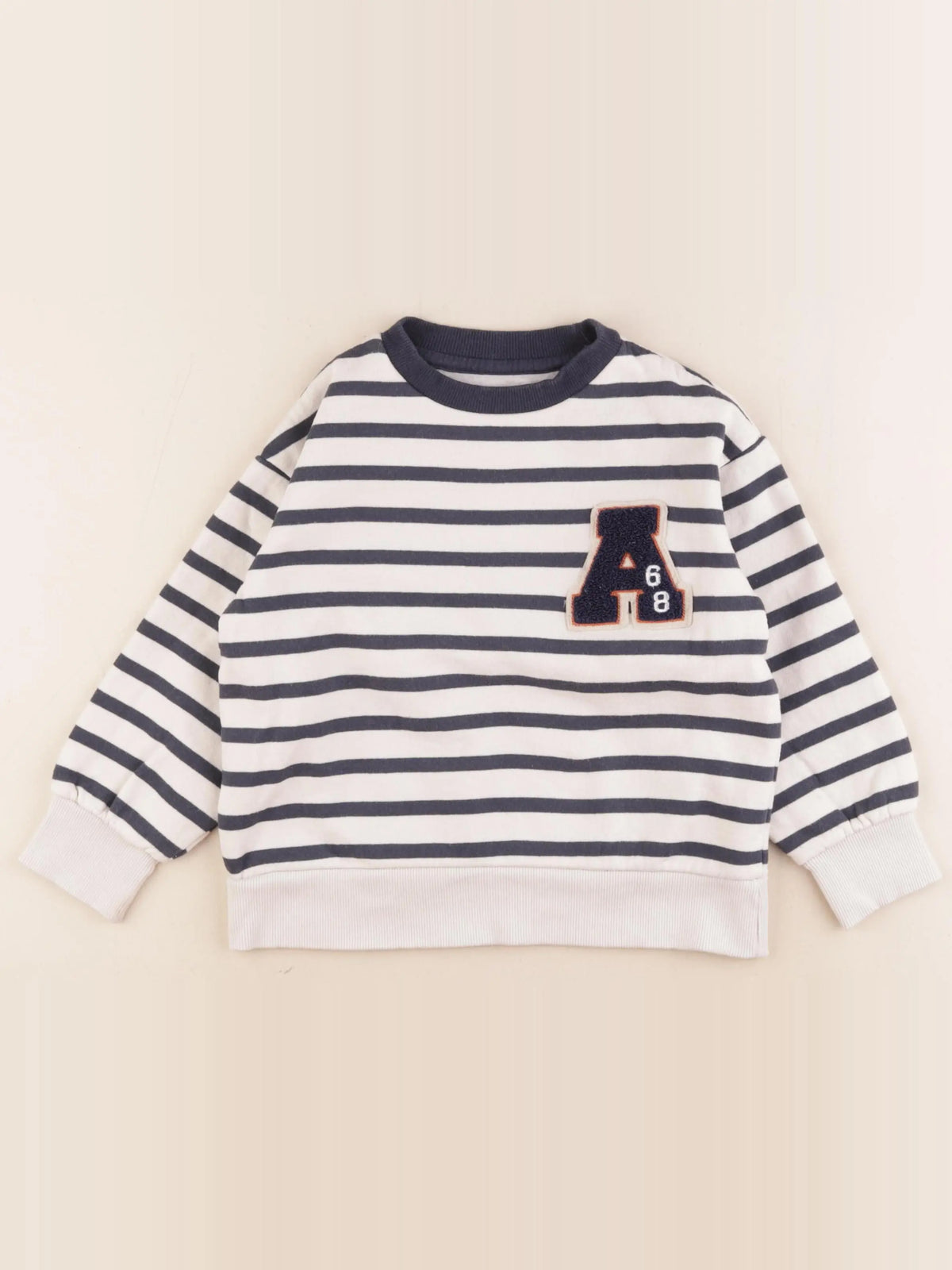 Vertbaudet - sweat bleu, blanc - 6 ans