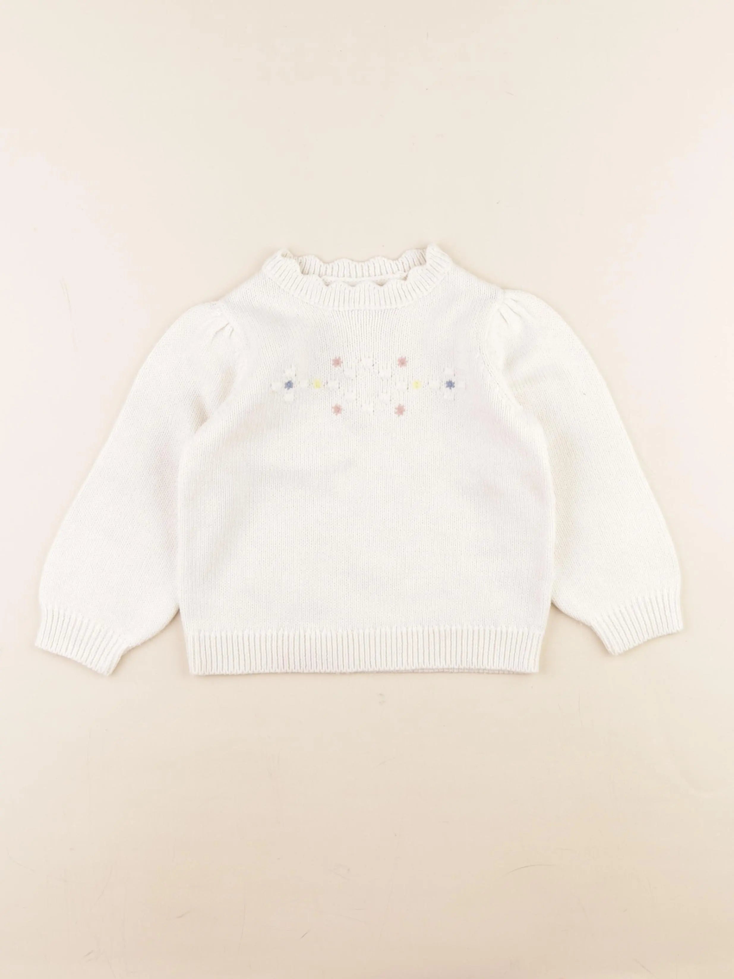 Vertbaudet - pull blanc - 3 ans