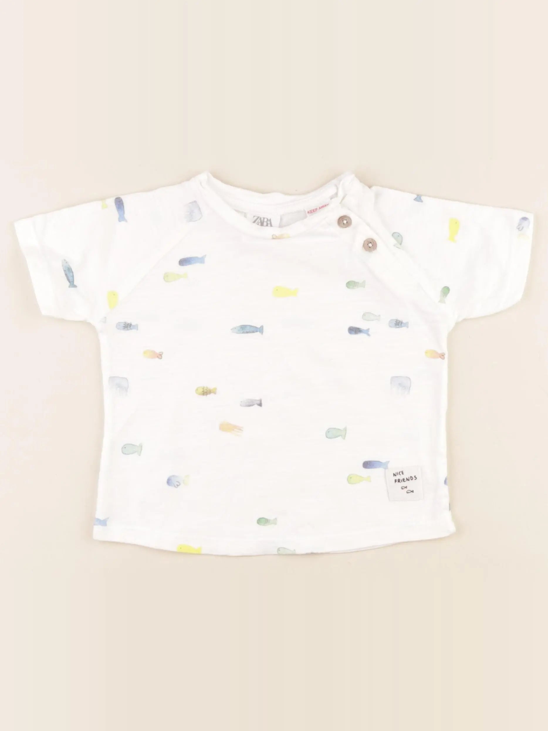 Zara - tee-shirt multicolore - 6/9 mois