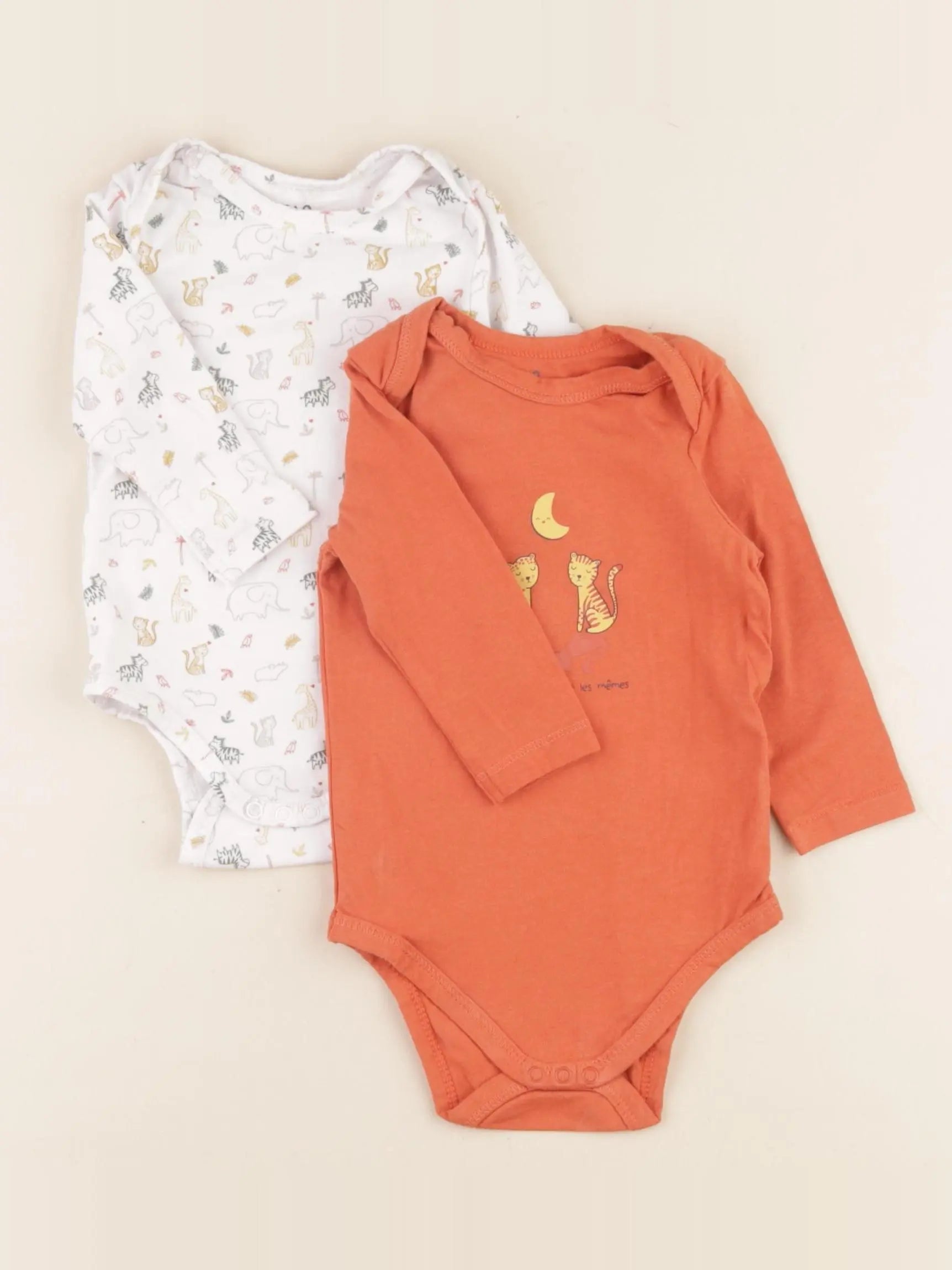 Tape à l'oeil - lot de 2 bodies en coton multicolore - 6 mois