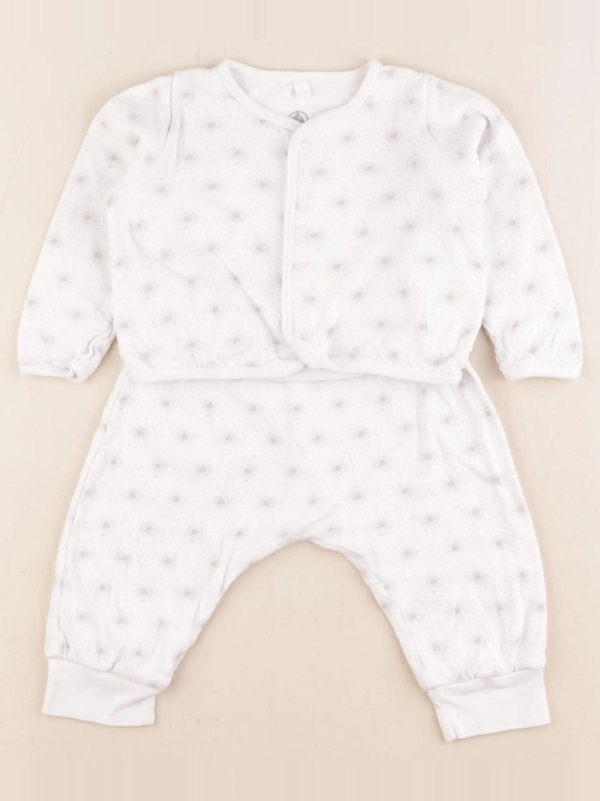 Petit Bateau - ensemble blanc - 12 mois