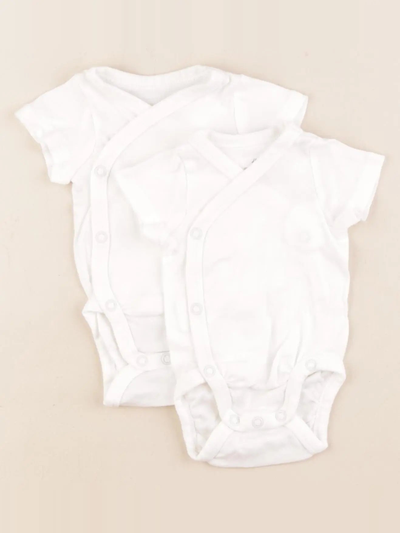 H&M - lot de 2 bodies en coton blanc - 0/1 mois