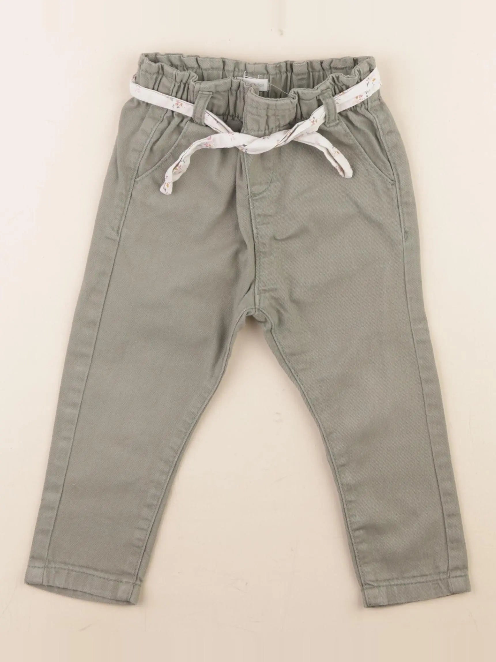 Vertbaudet - pantalon vert - 18 mois