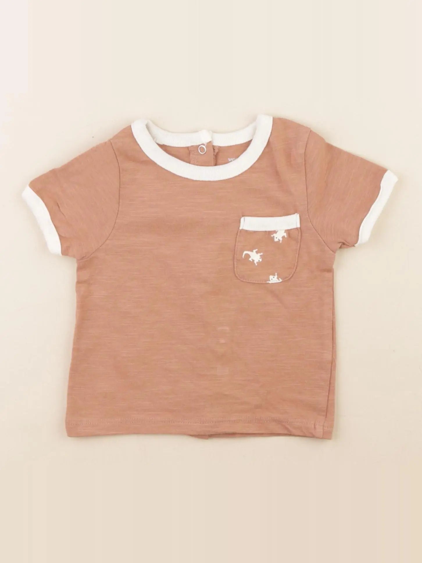Vertbaudet - tee-shirt marron - 3 mois