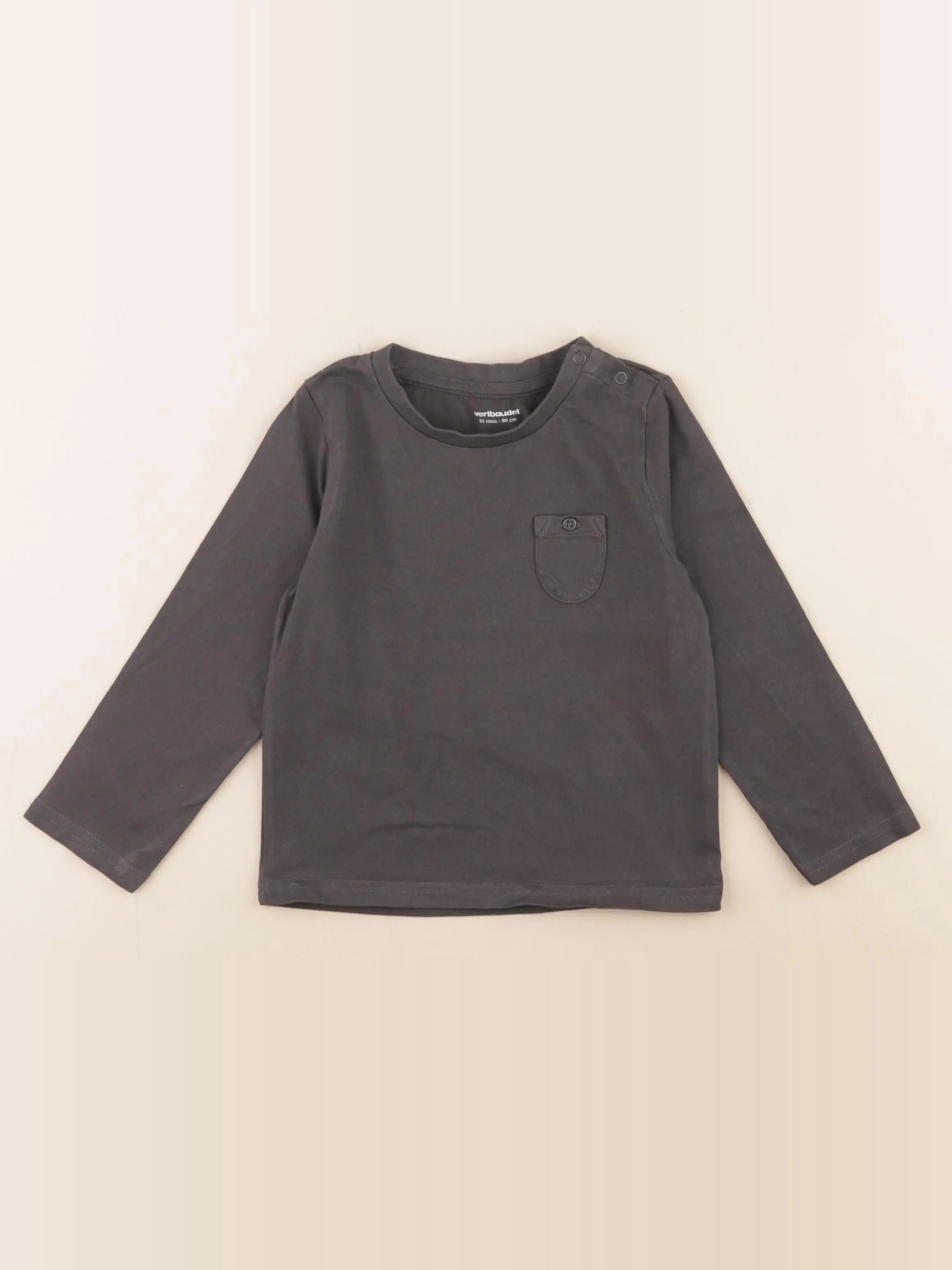 Vertbaudet - tee-shirt noir - 24 mois