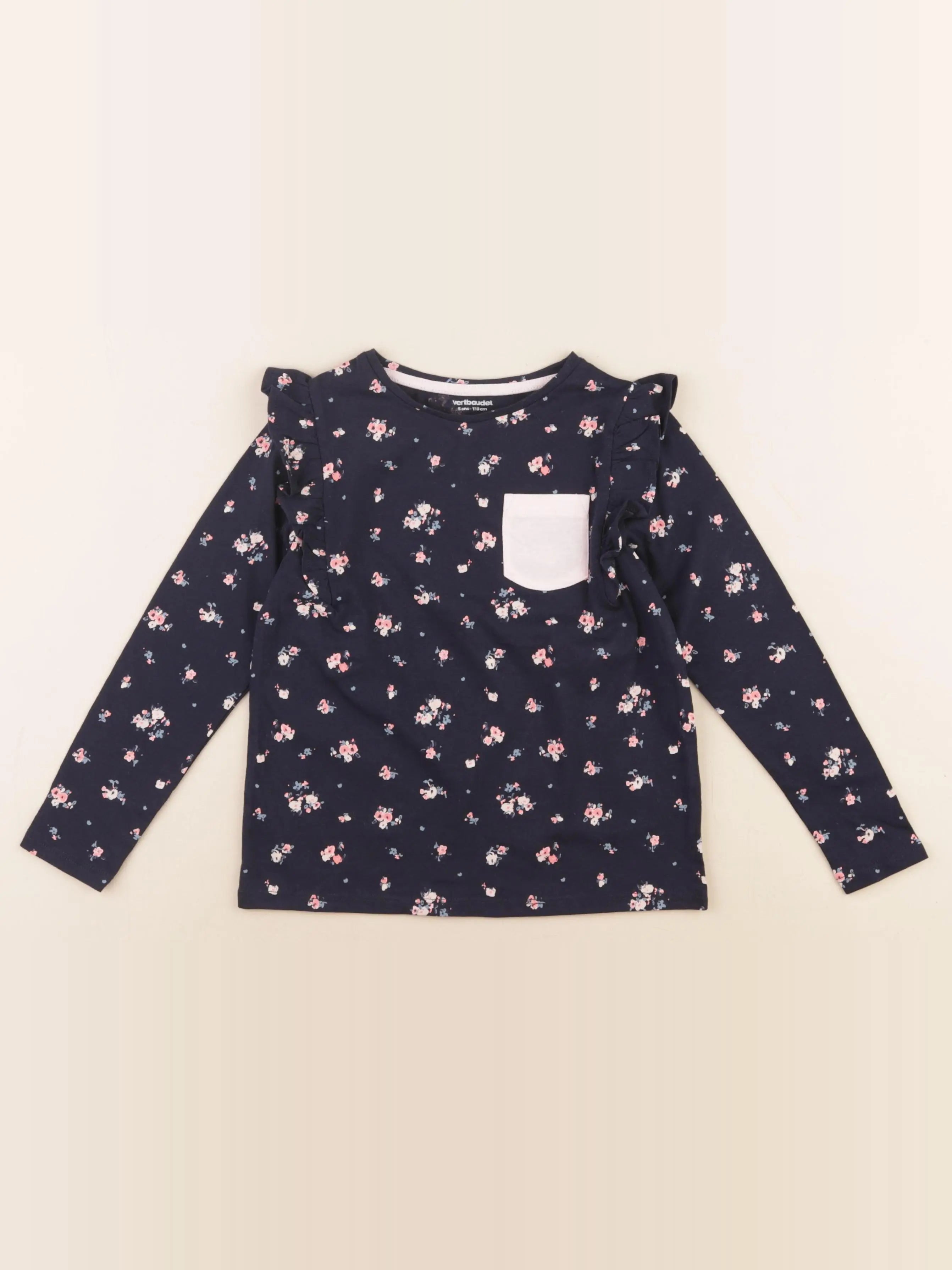 Vertbaudet - tee-shirt bleu - 5 ans