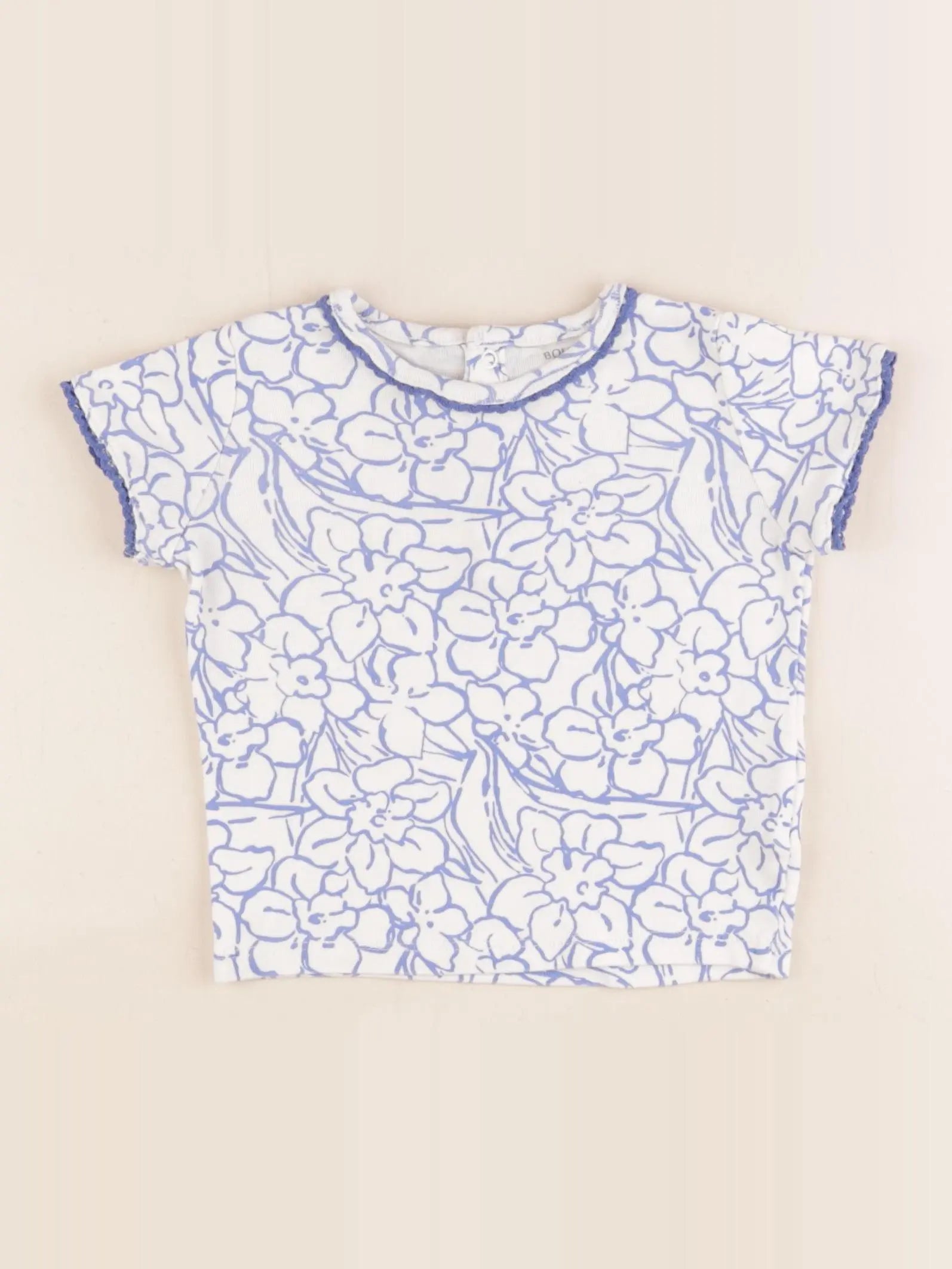 Boutchou - tee-shirt bleu, blanc - 18 mois