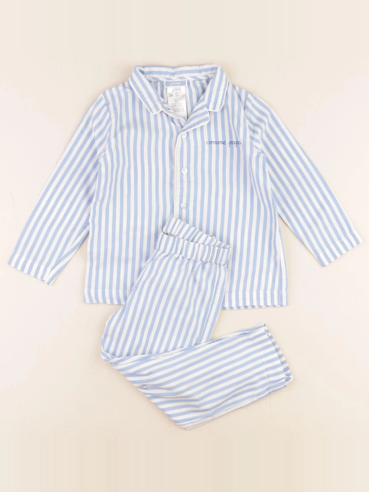 Jacadi - pyjama coton blanc, bleu - 4 ans