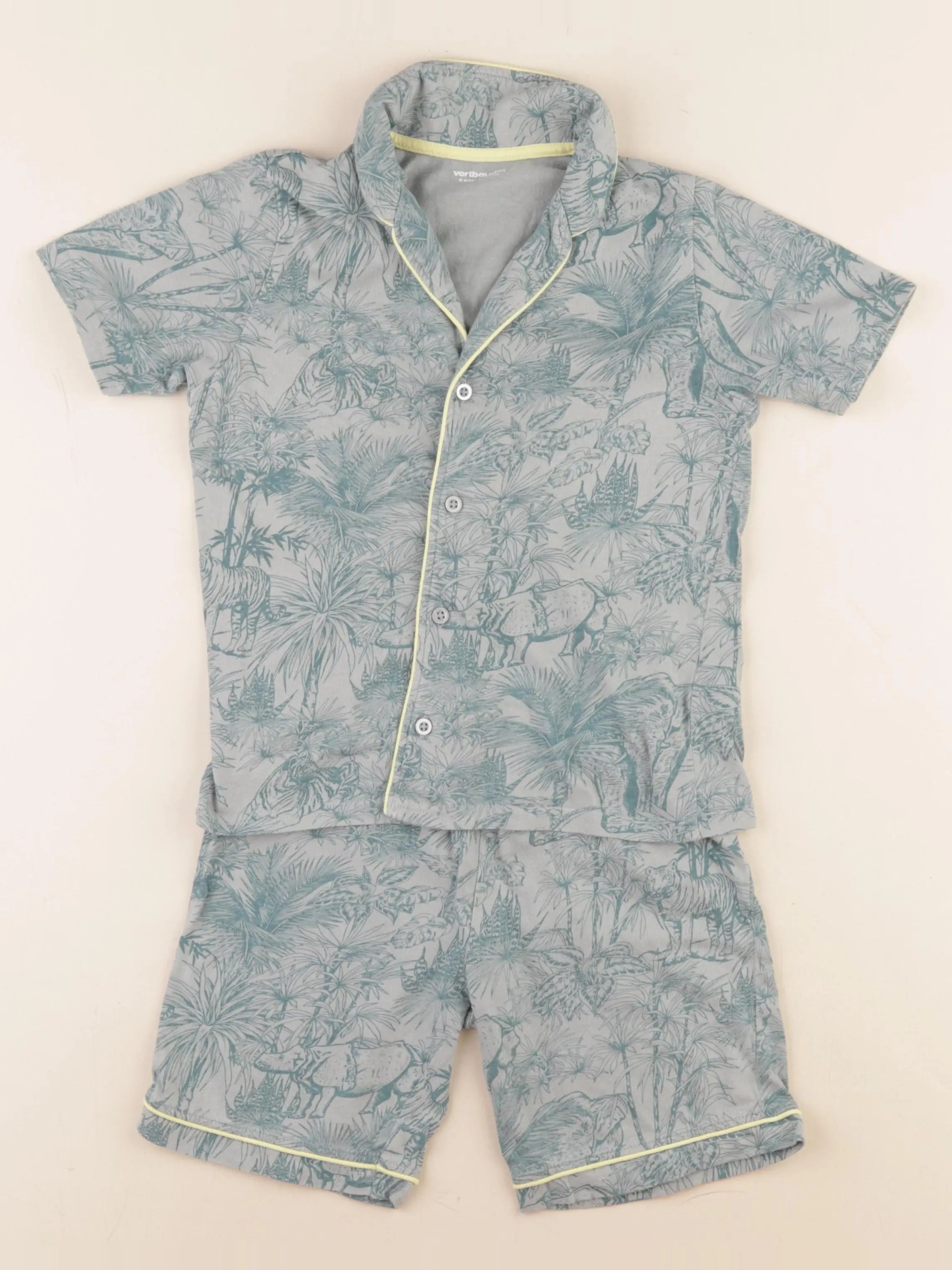 Vertbaudet - pyjama coton vert - 6 ans