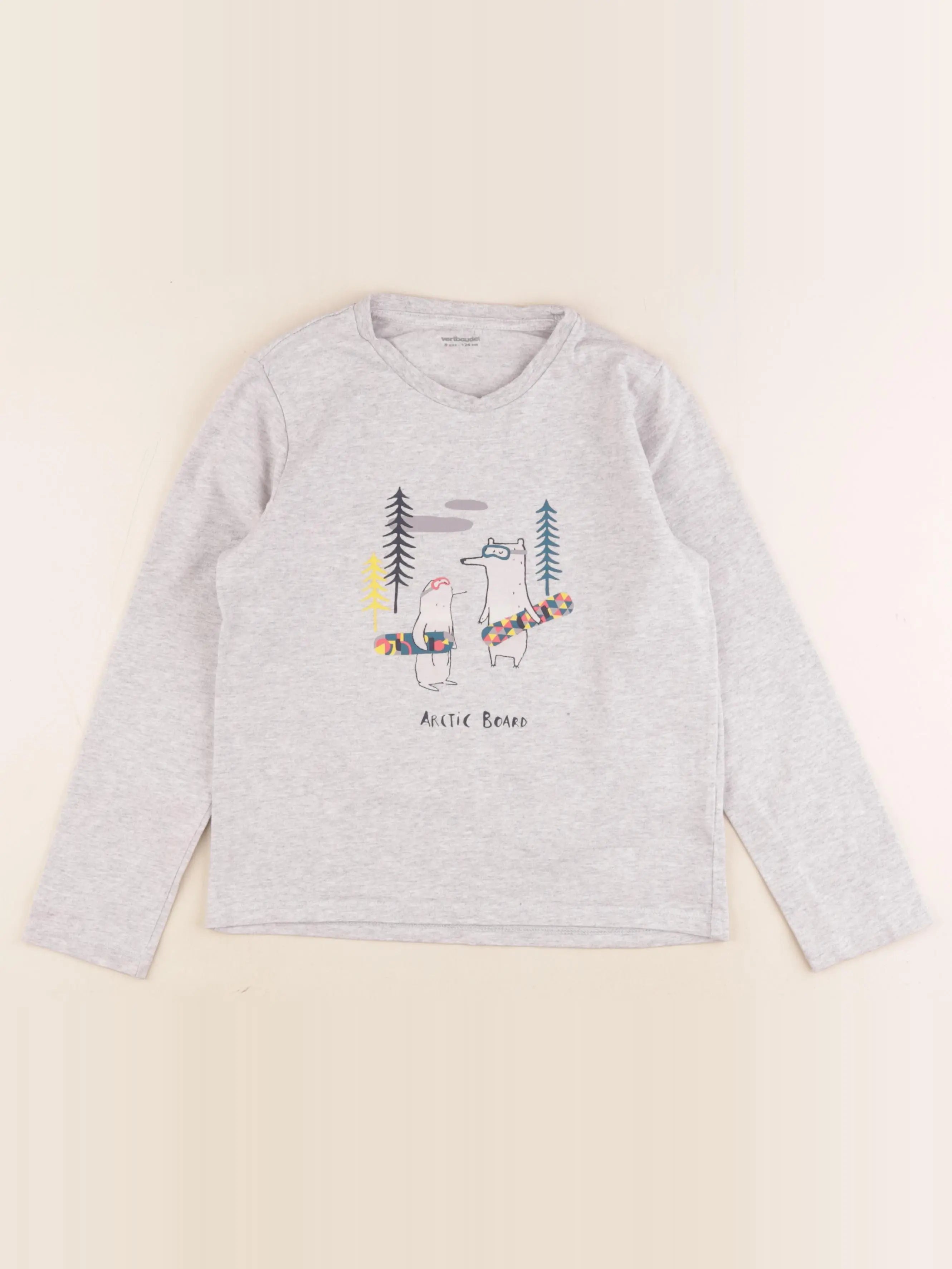 Vertbaudet - tee-shirt gris - 8 ans