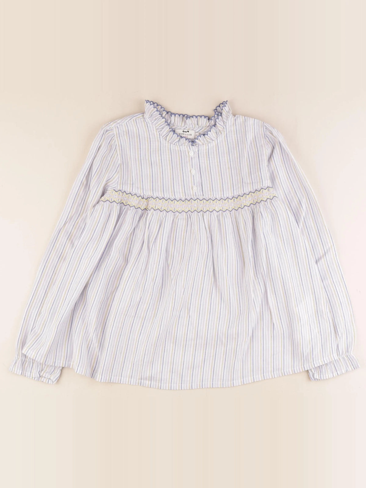 Cyrillus - blouse bleu, jaune - 12 ans