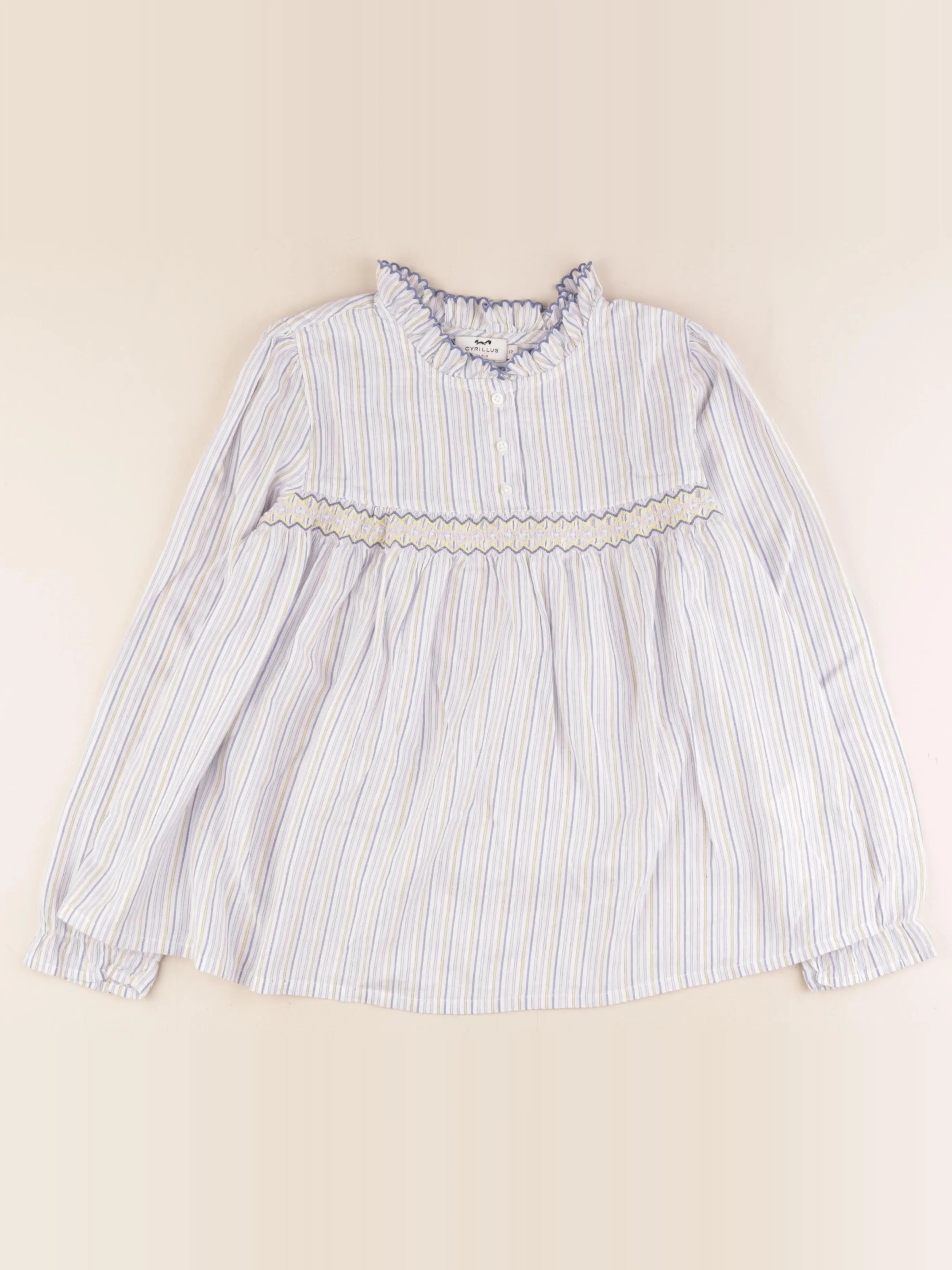 Cyrillus - blouse bleu, jaune - 12 ans
