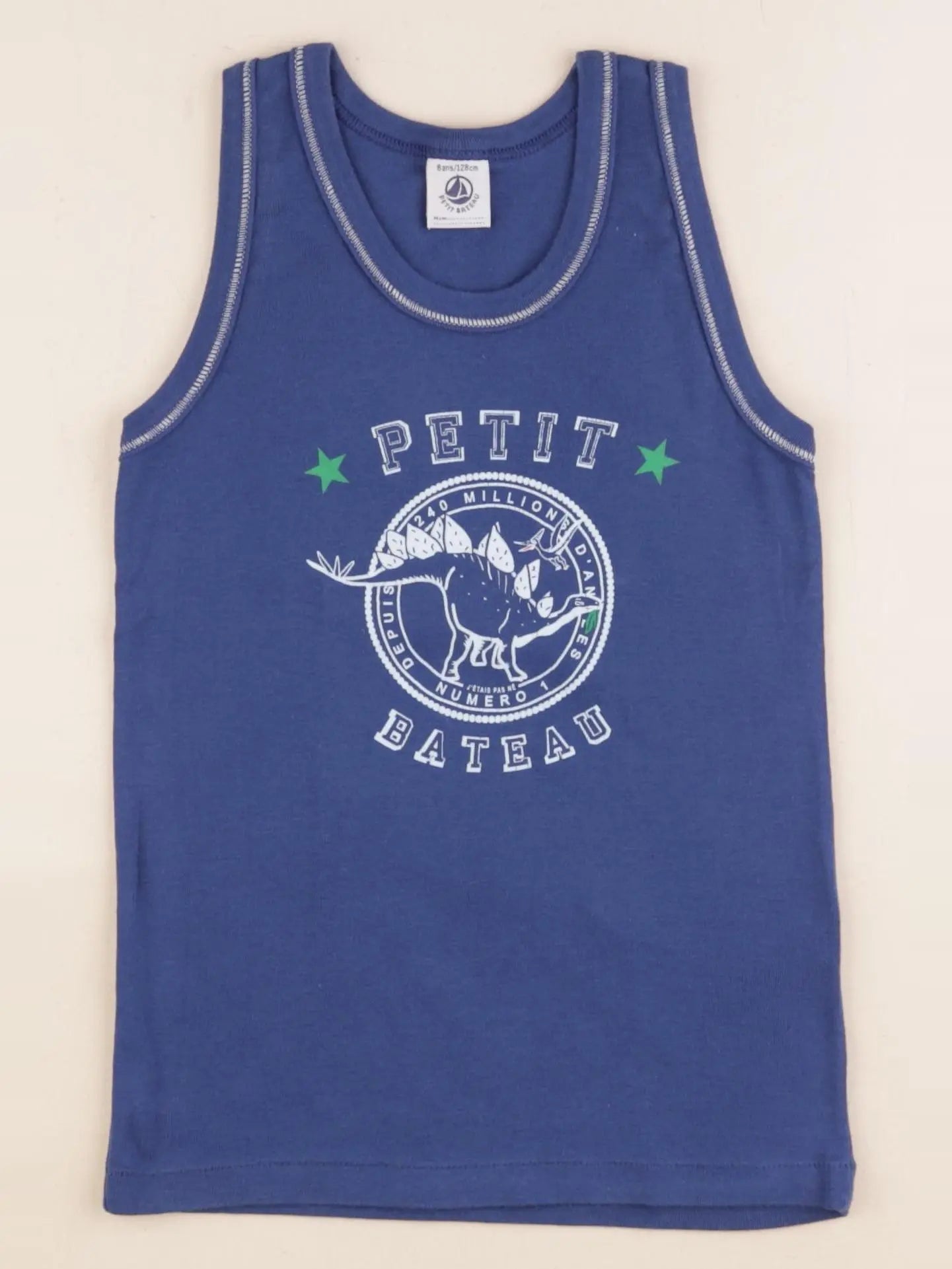 Petit Bateau - débardeur bleu - 8 ans