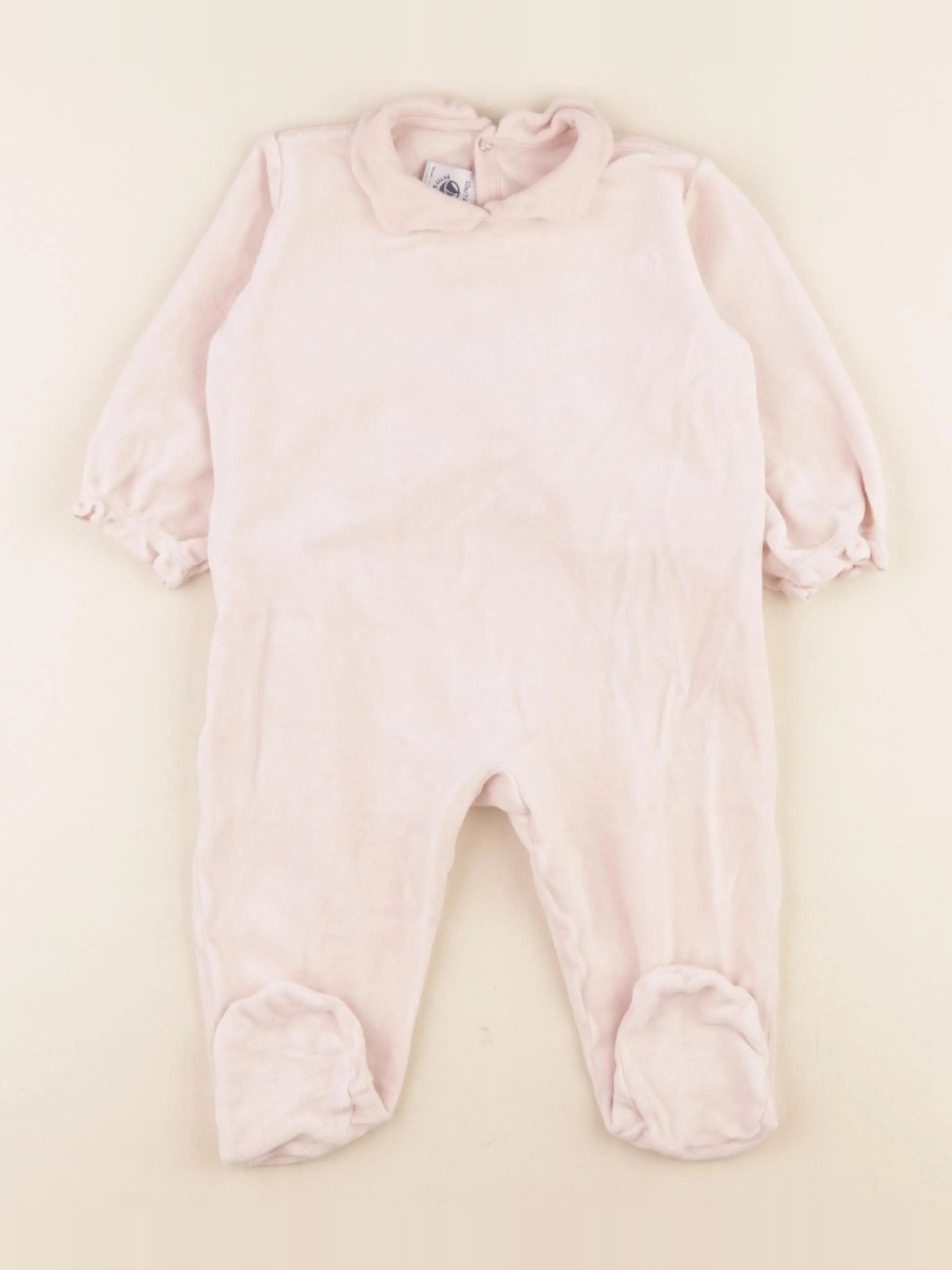Petit Bateau - pyjama velours rose - 12 mois