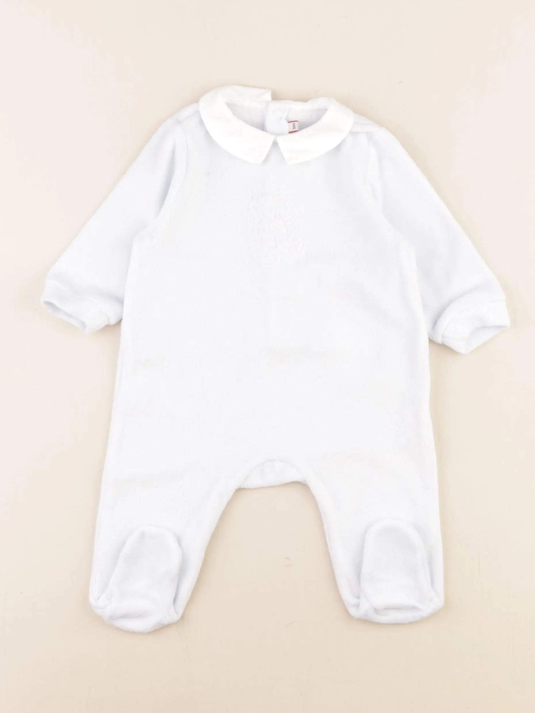 Acanthe - pyjama velours bleu - 3 mois