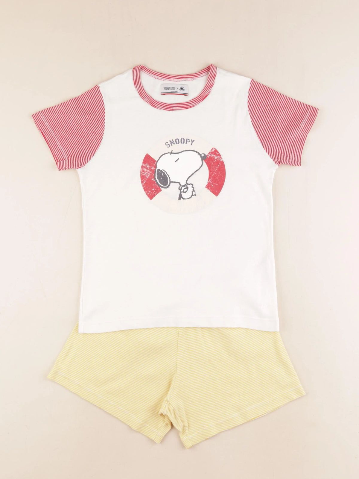 Petit Bateau - pyjama coton jaune, rouge - 8 ans