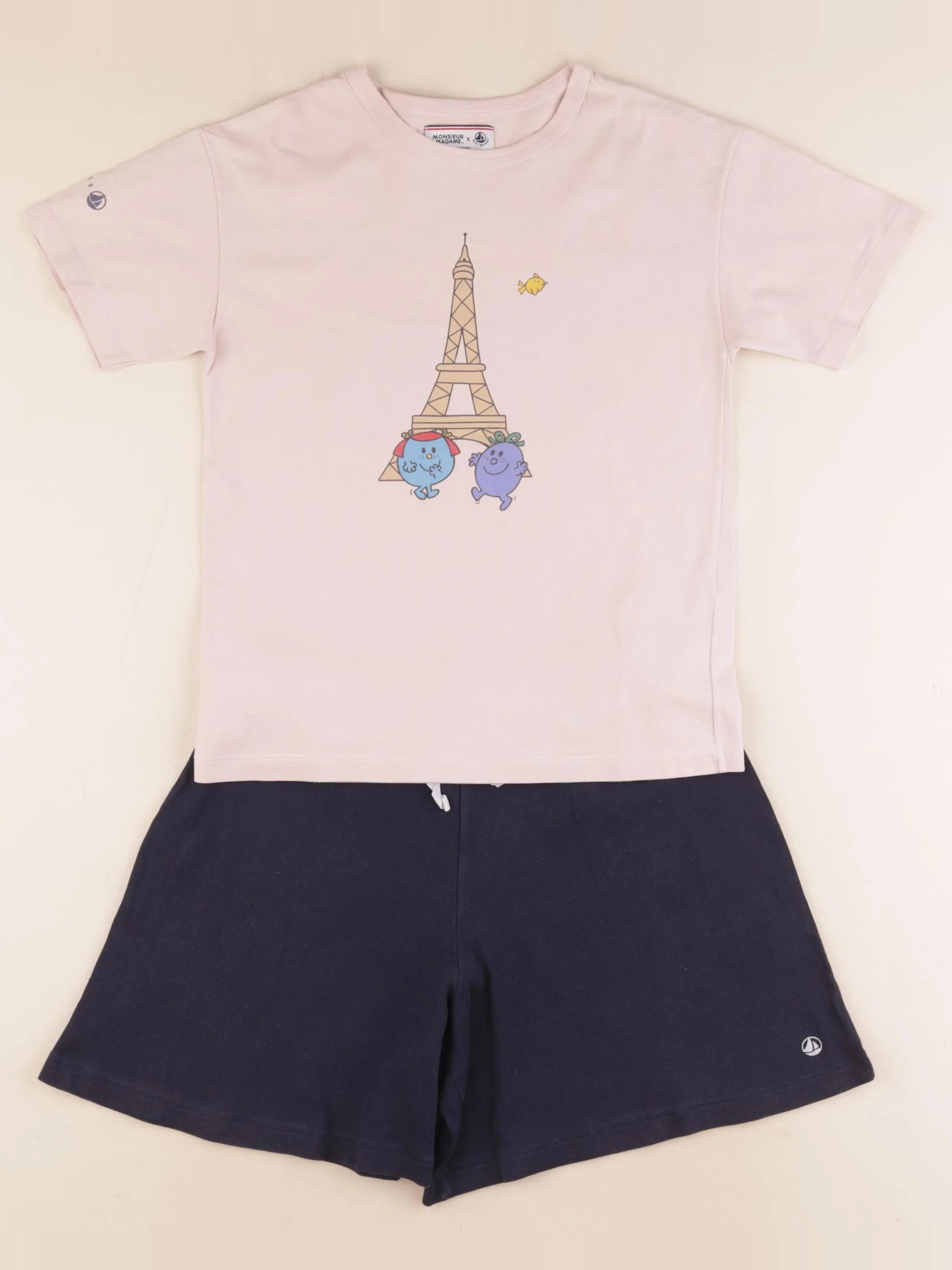 Petit Bateau - pyjama coton bleu, rose - 10 ans