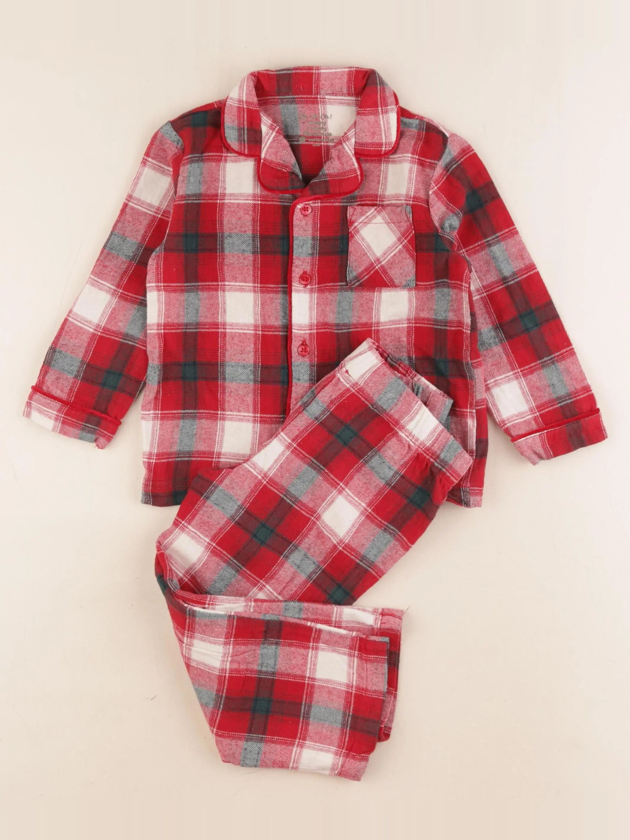 Vertbaudet - pyjama coton rouge - 3 ans