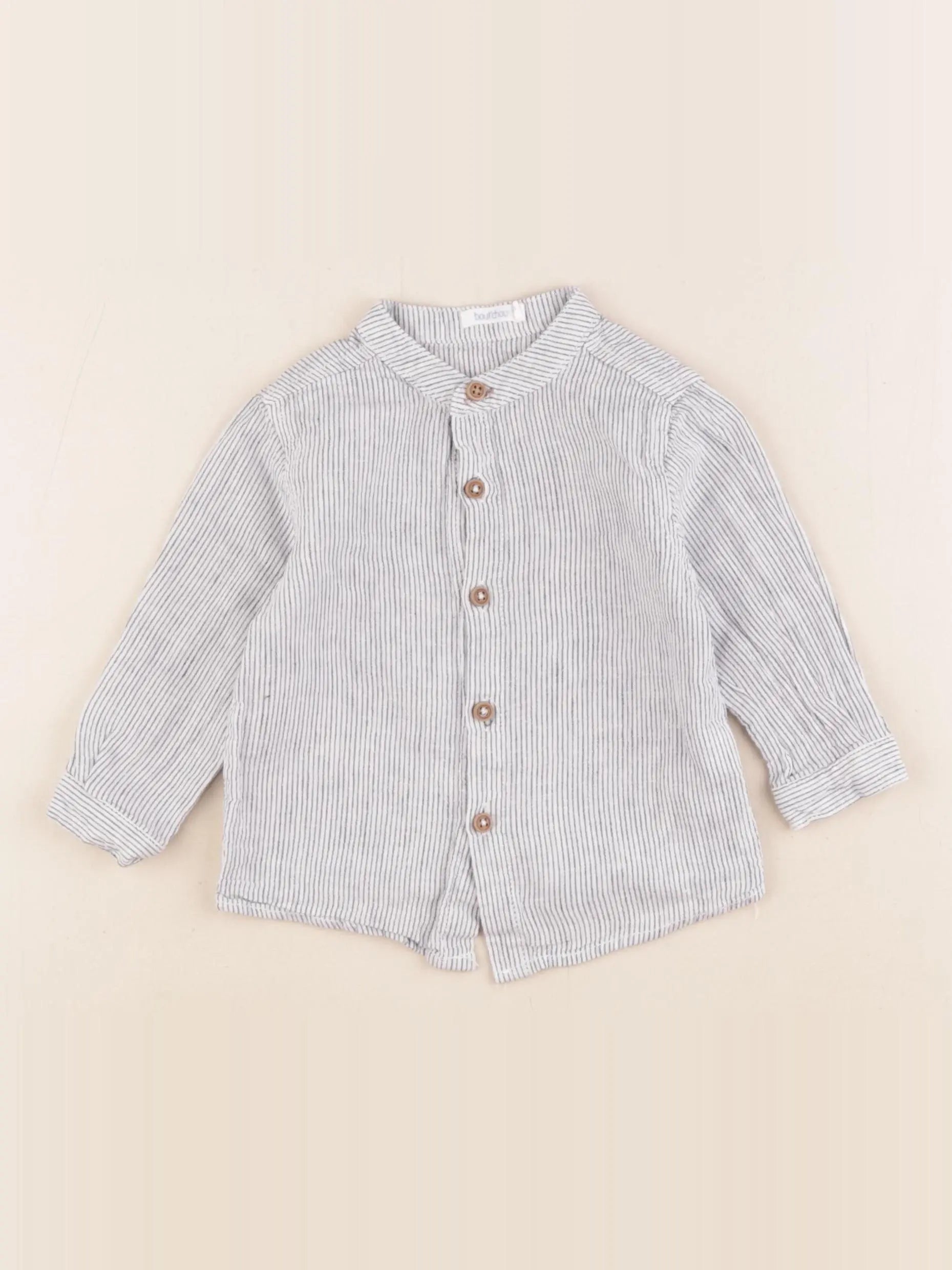 Boutchou - chemise bleu - 12 mois