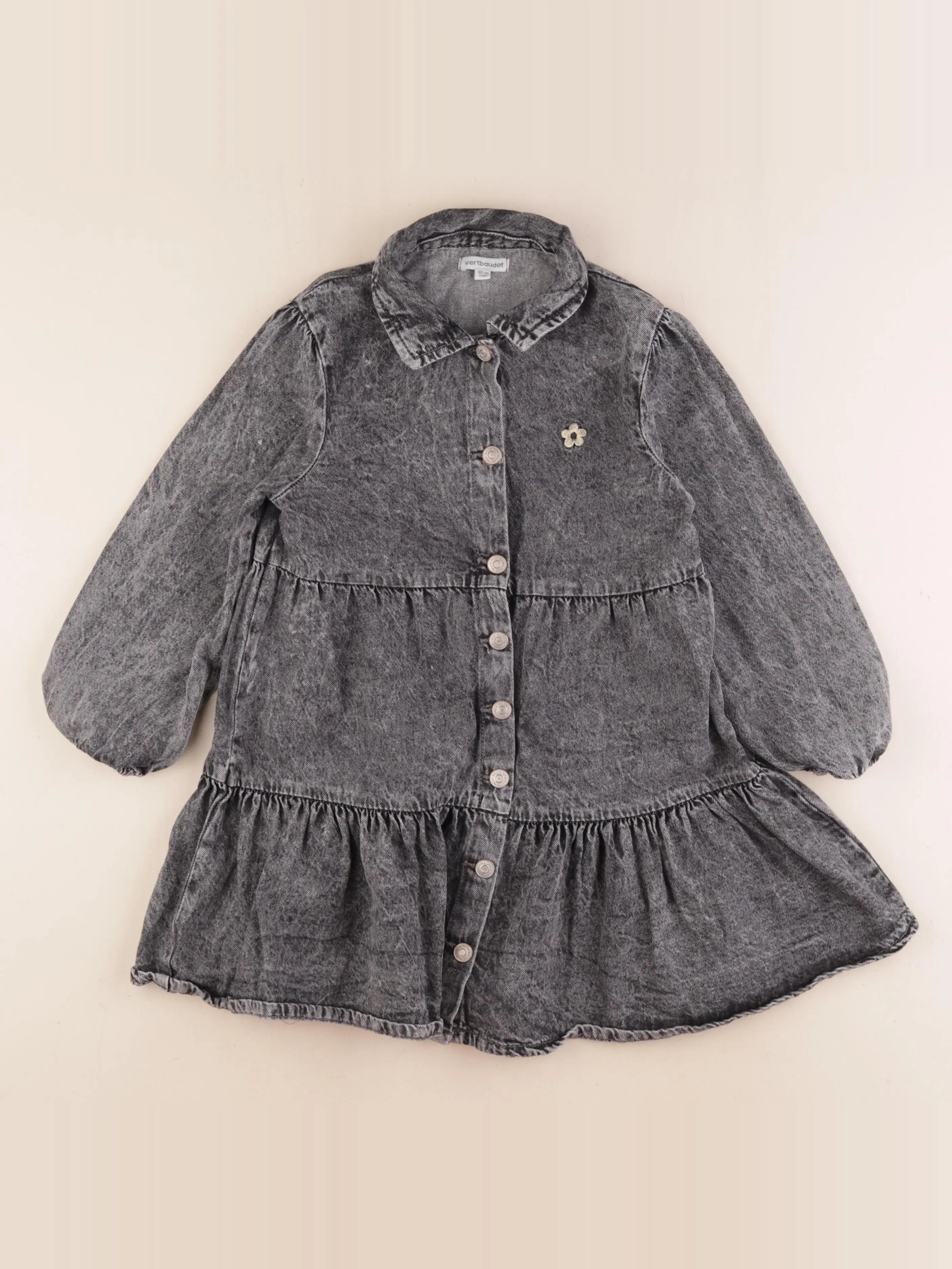 Vertbaudet - robe gris - 7 ans