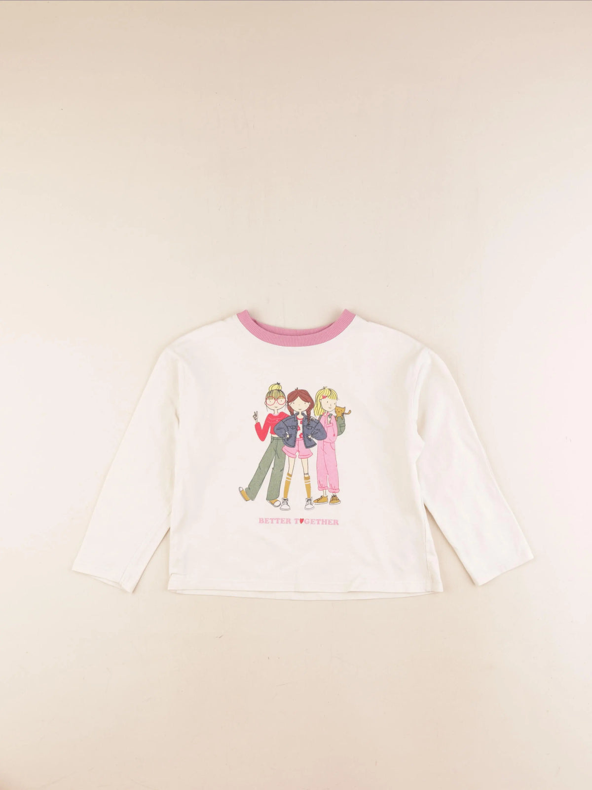 Vertbaudet - tee-shirt beige - 6 ans