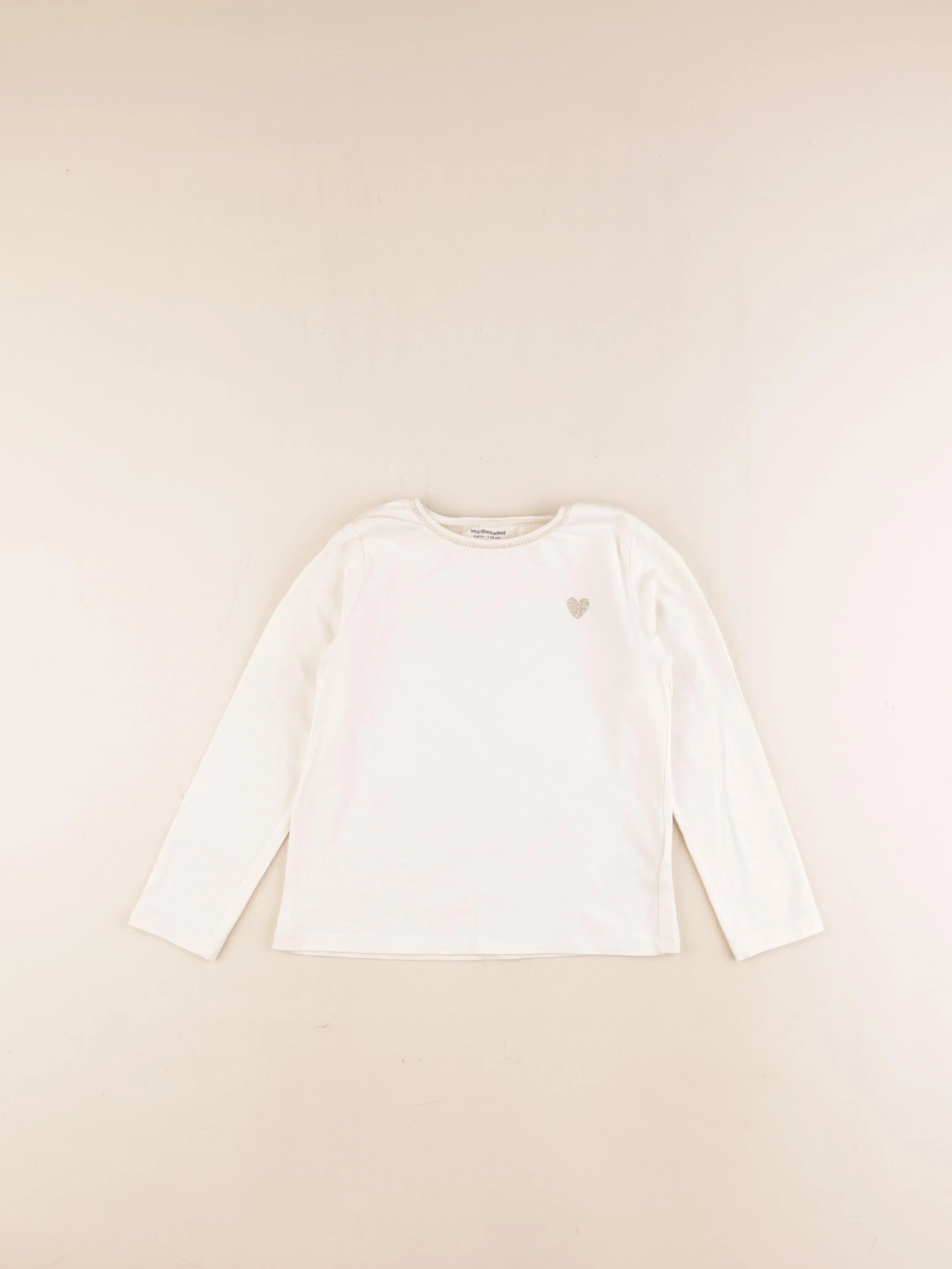 Vertbaudet - tee-shirt beige - 6 ans
