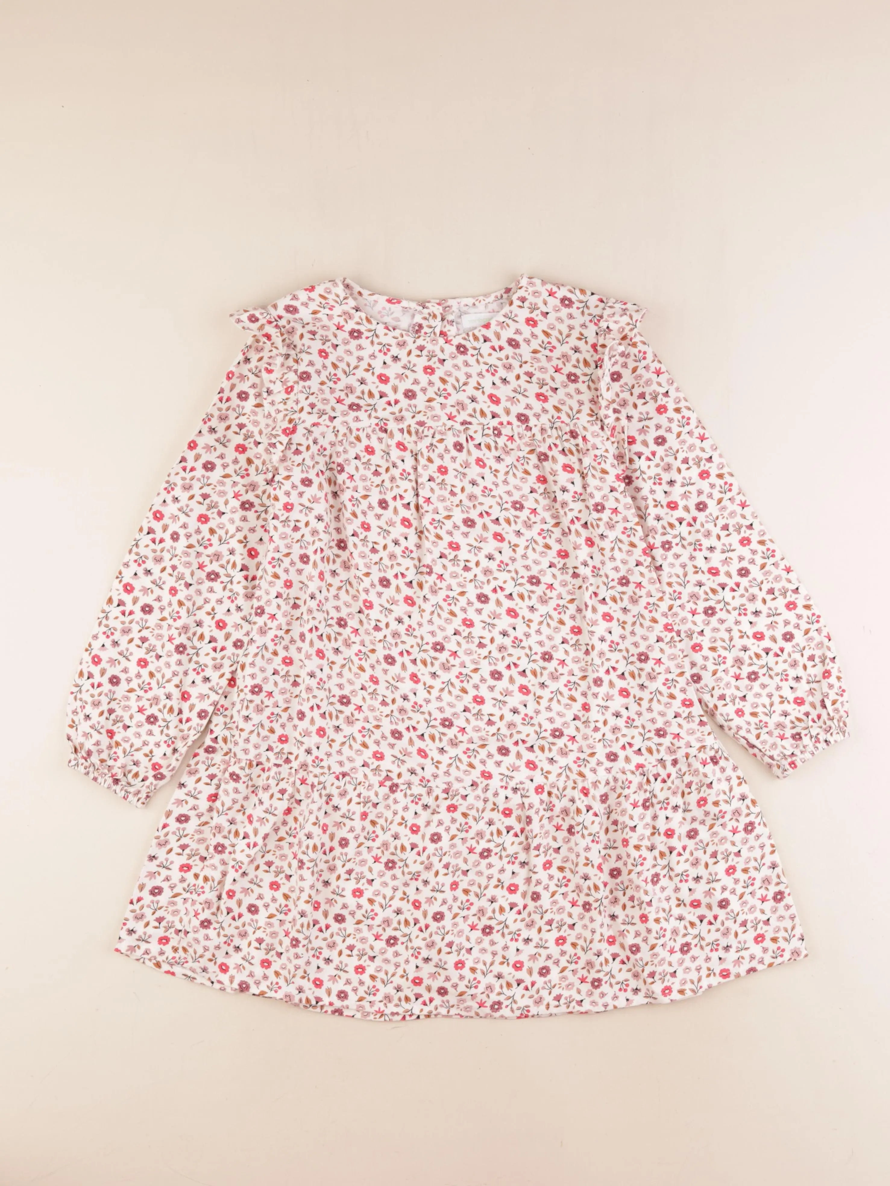 Vertbaudet - robe beige, multicolore - 8 ans