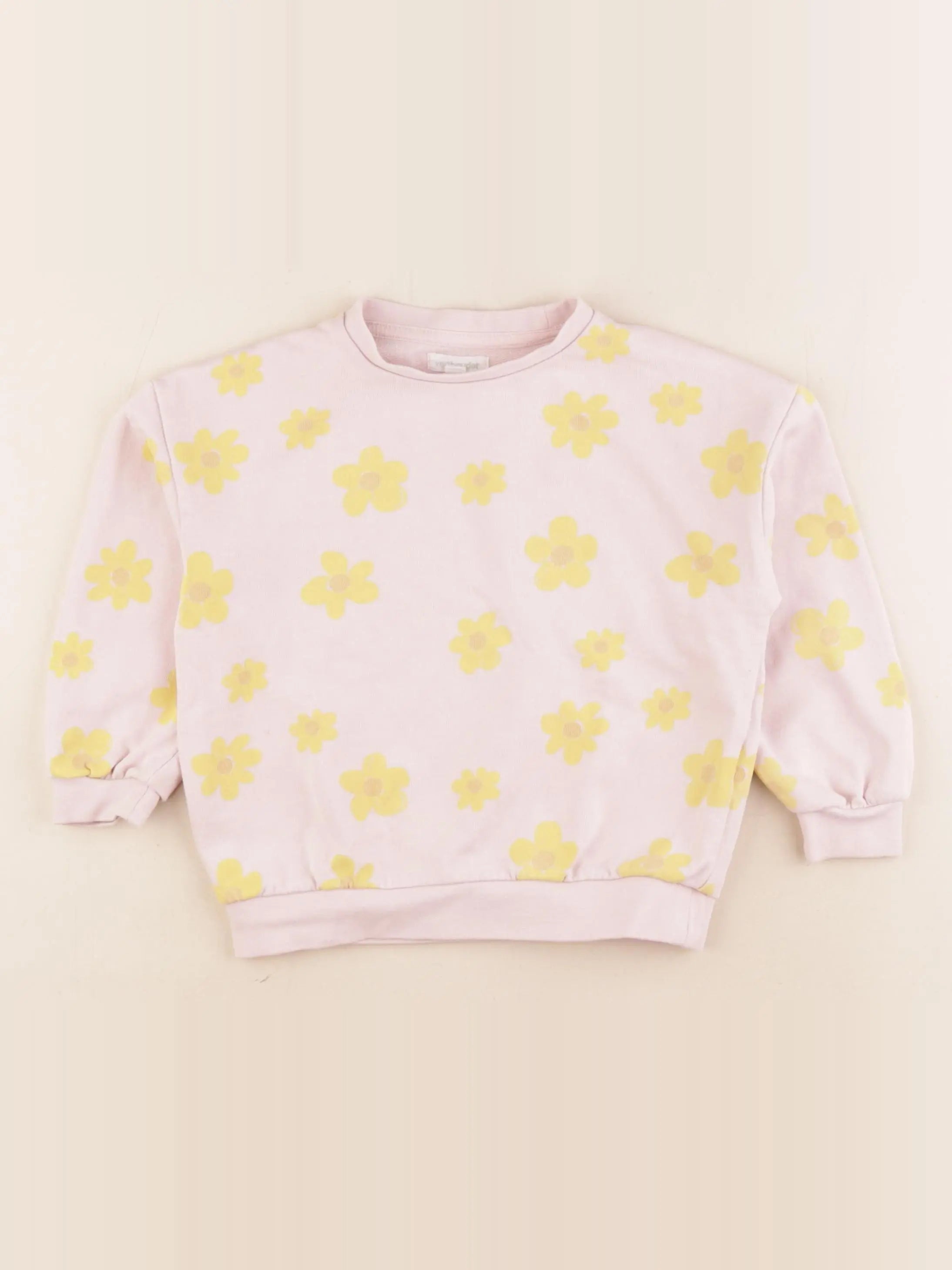 Vertbaudet - sweat rose, jaune - 4 ans
