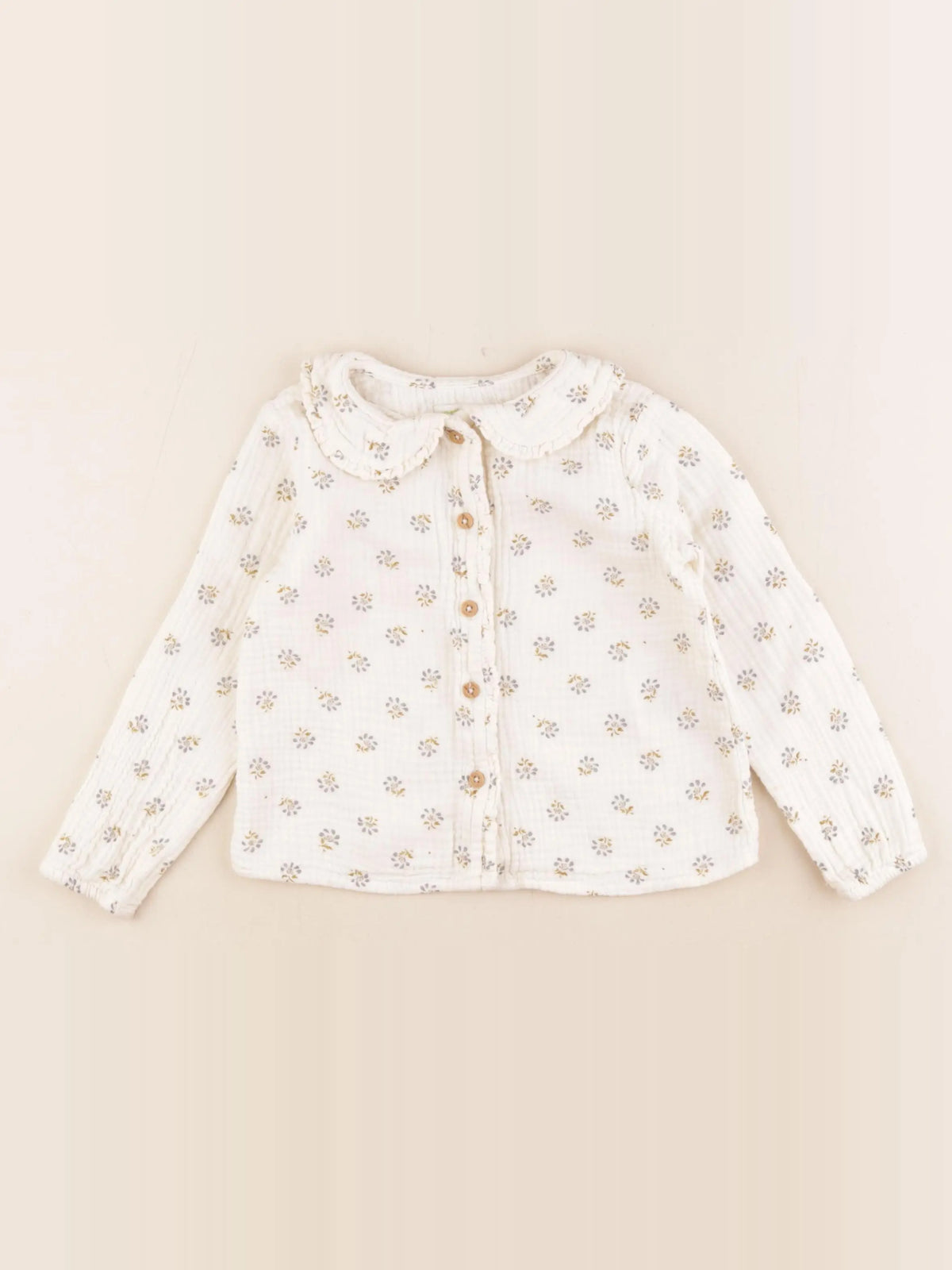 Vertbaudet - blouse beige, bleu - 4 ans