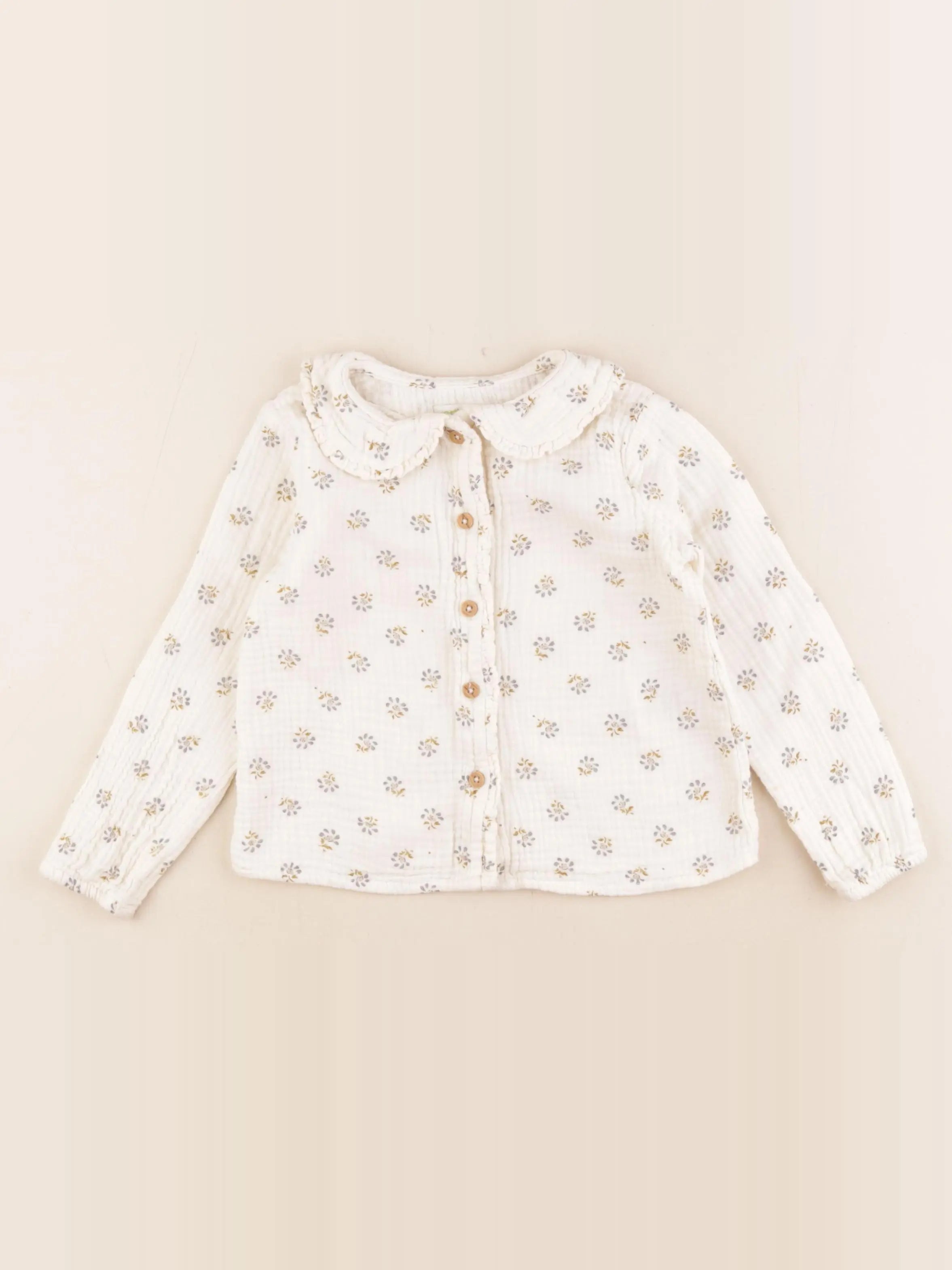 Vertbaudet - blouse beige, bleu - 4 ans