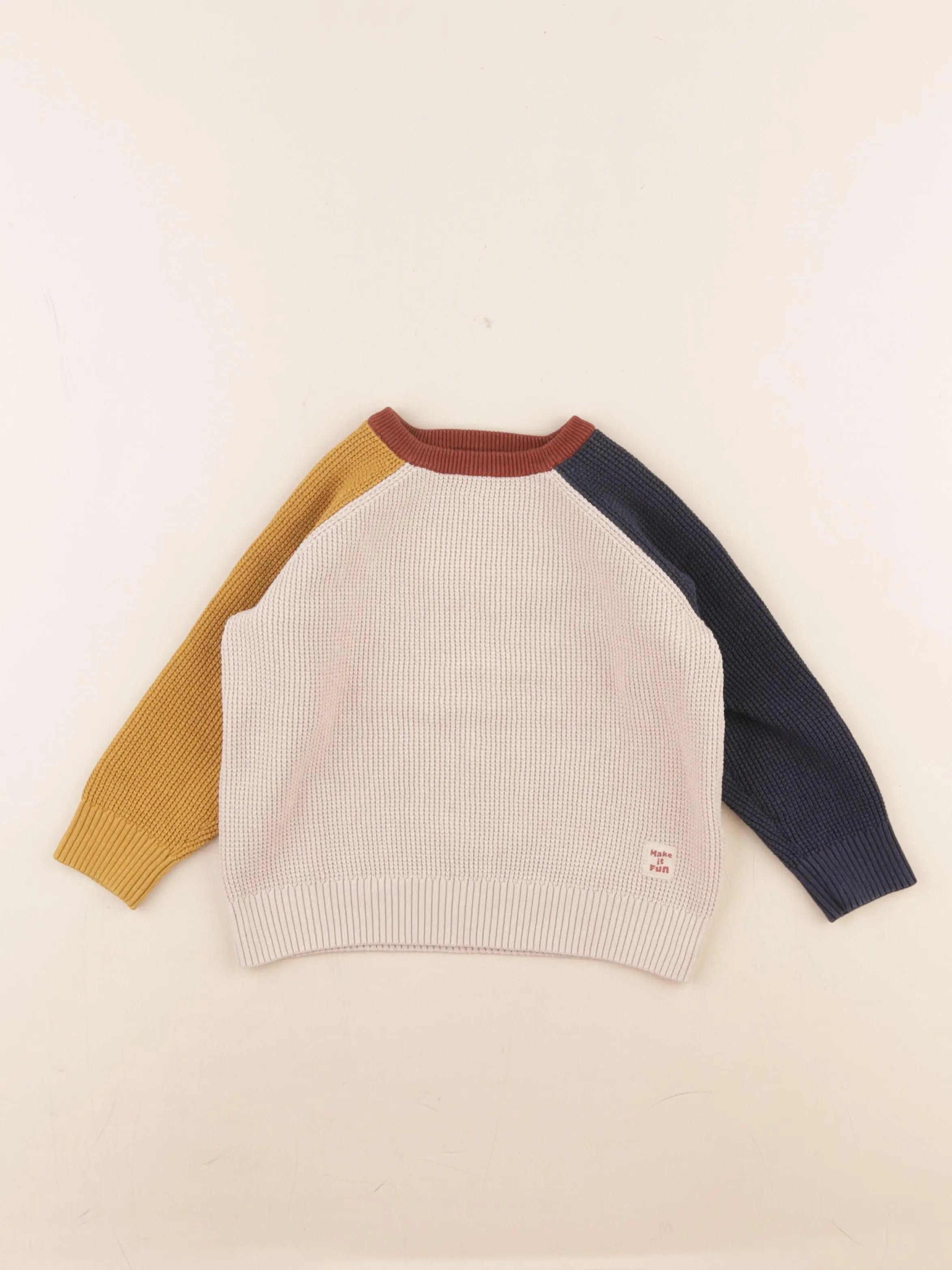 Vertbaudet - pull multicolore, beige - 3 ans
