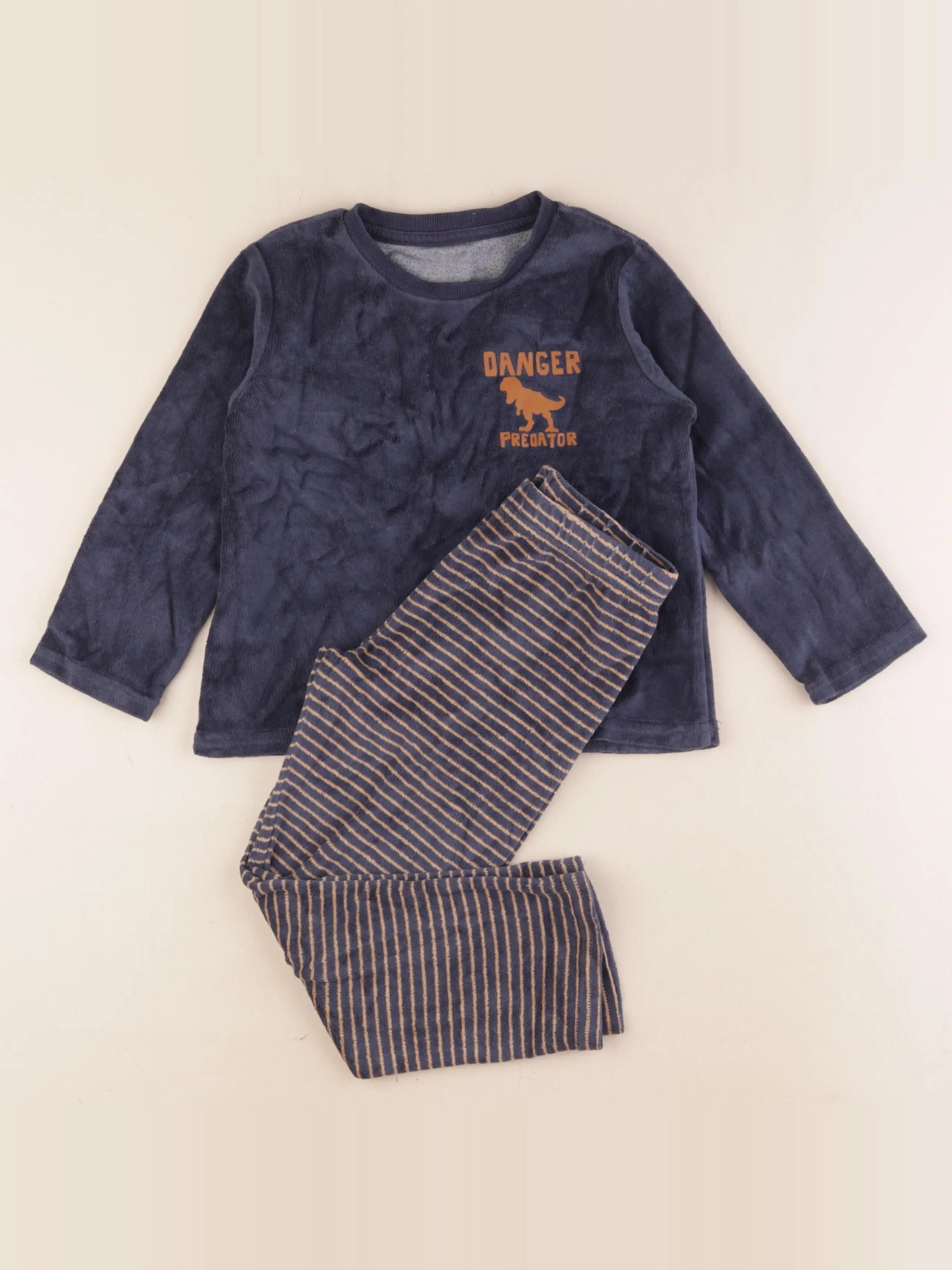 Vertbaudet - pyjama velours bleu - 5 ans