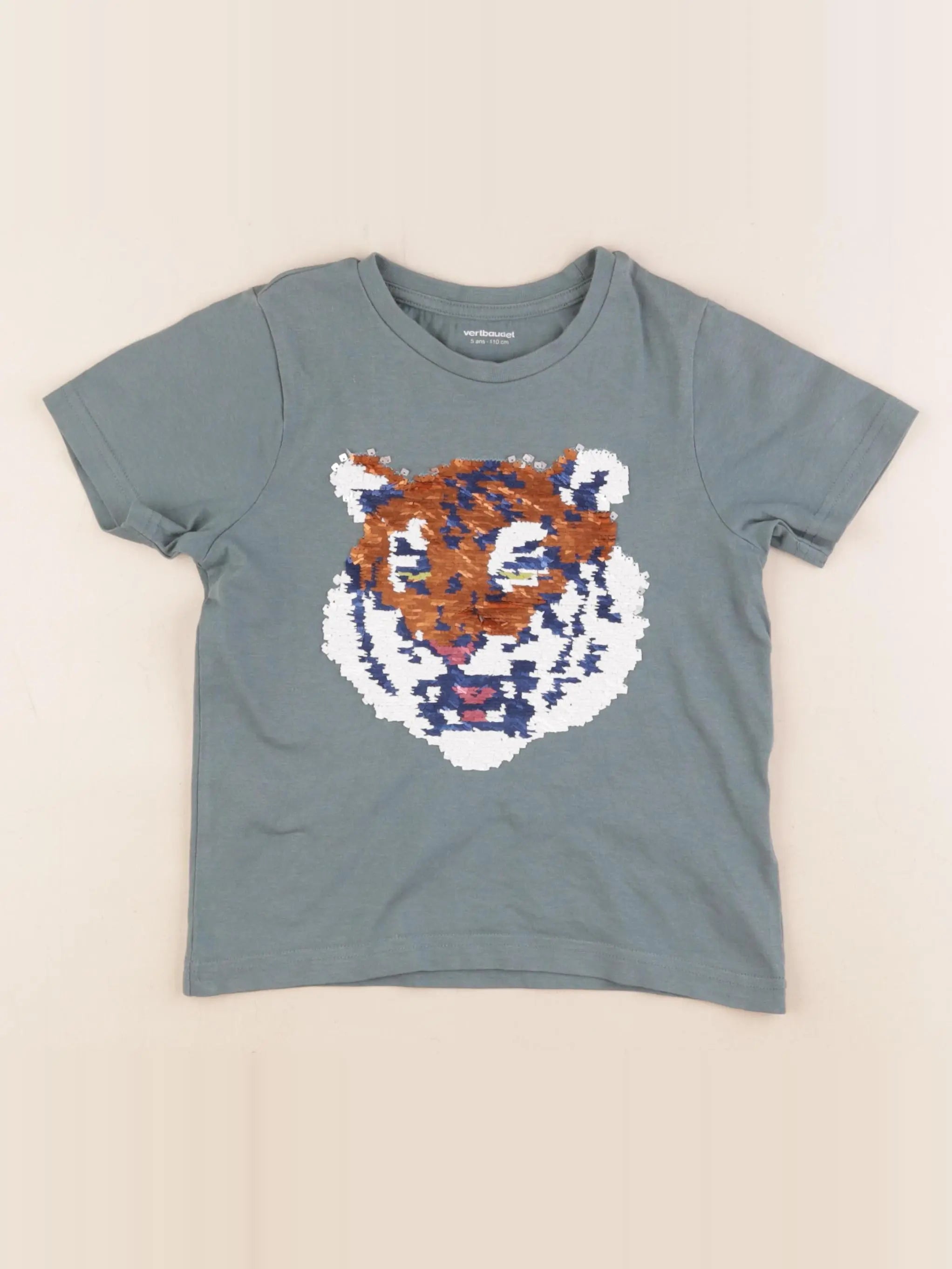 Vertbaudet - tee-shirt vert - 5 ans